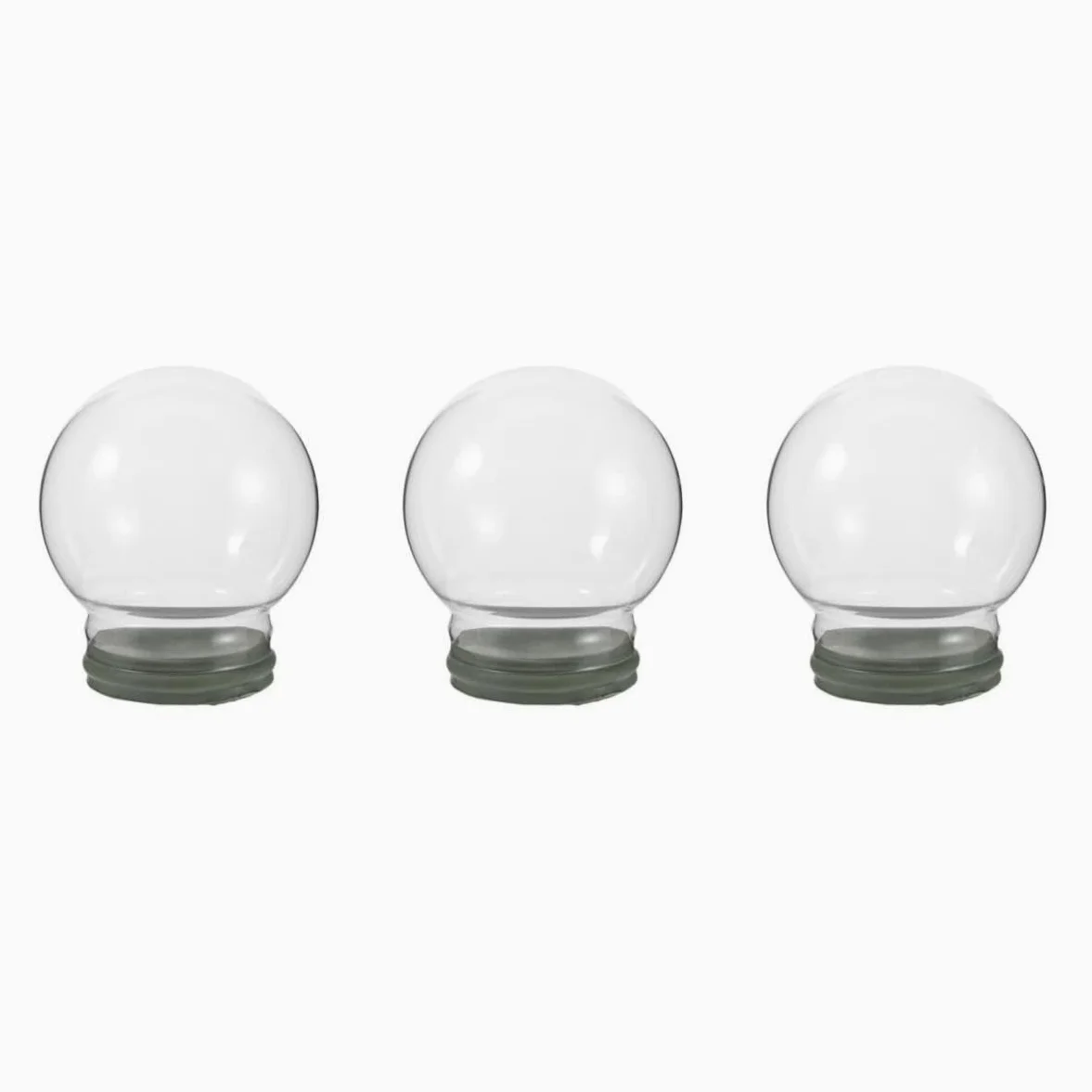 Toyvian 3 Piezas Bola de Nieve Navideña de Vidrio Transparente con Tapa de | Rellenable, Diseño Engrosado, para Manualidades y Decoración Festiva, Uso en Oficinas