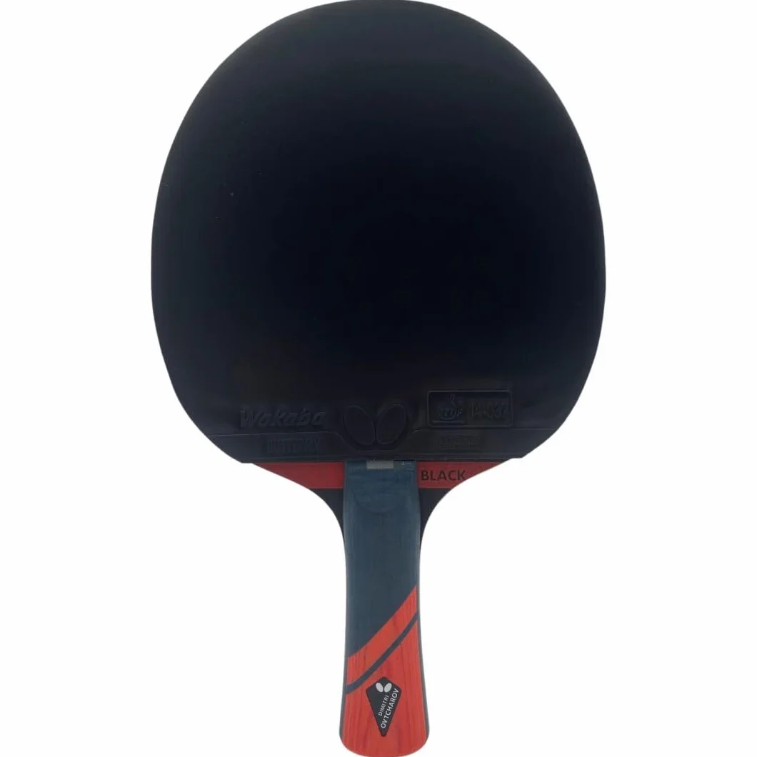 Butterfly Dimitrij Ovtcharov Black Raqueta de Tenis de Mesa Tecnología EVA Revestimiento Wakaba ITTF Esponja 2,1 mm