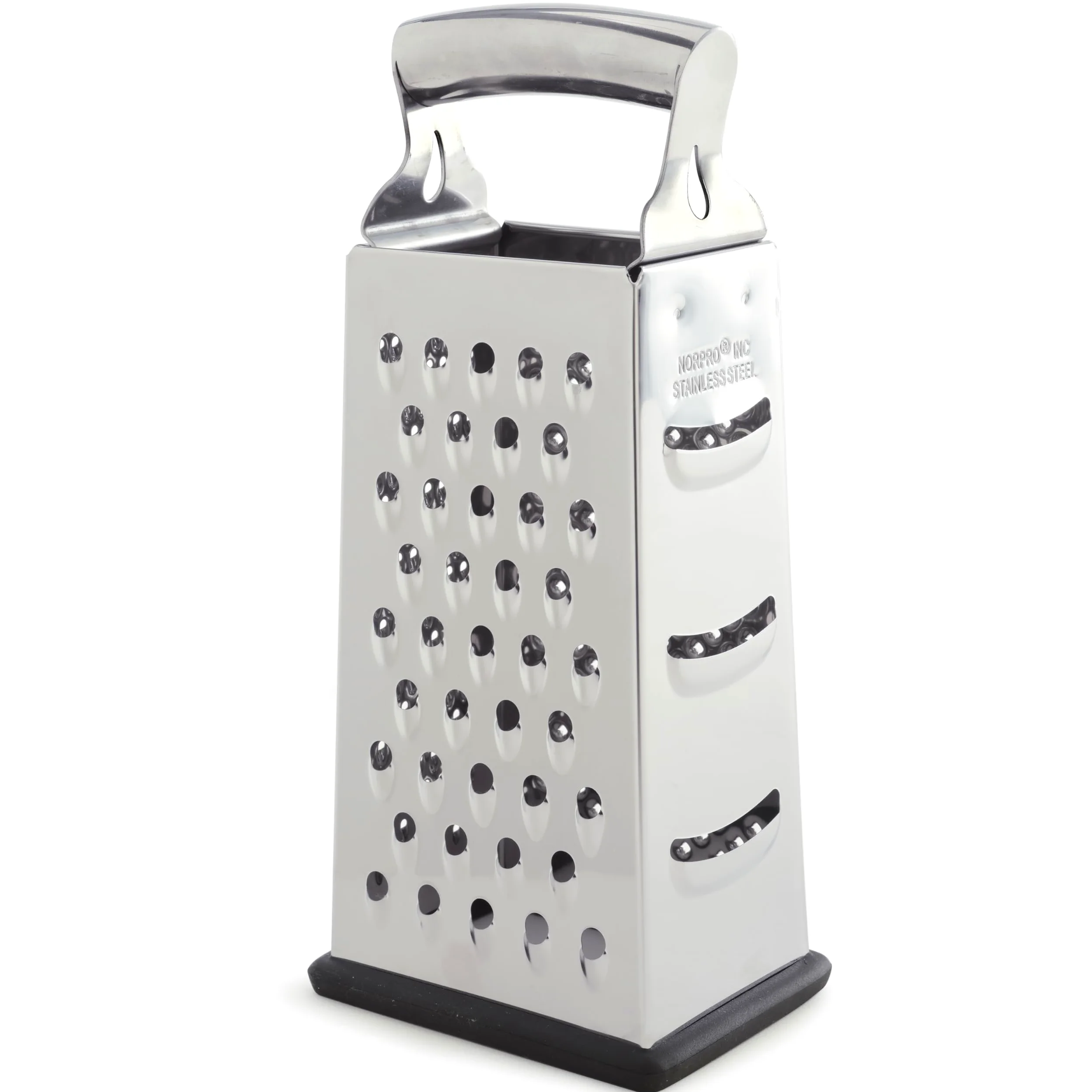 Norpro – Rallador con 4 caras, acero, color plateado, 9.5 x 4 x 3 inches