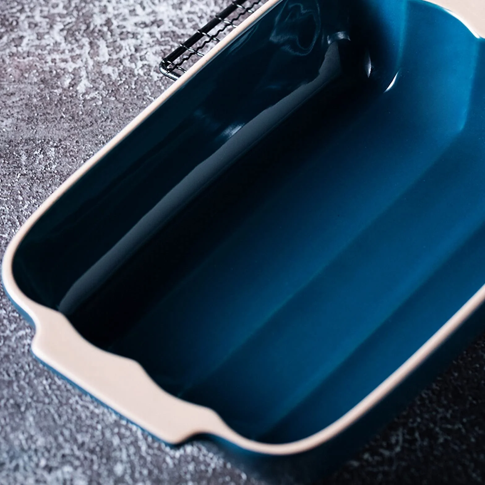Fuente para Hornear Casserole rectangular Pan para hornear Pan Multi Baker plato, plato para hornear con asa, plato de cazuela de cerámica, Pan de lasaña para cenar y banquete, azul Bandejas Horno
