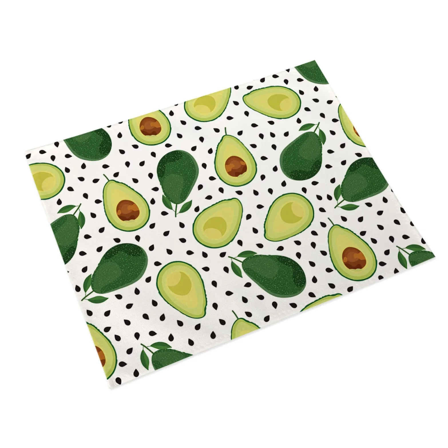 Manteles Individuales Aguacate Negro Blanco Mantel Individual Algodón y Lino Lavable Salvamanteles Individuales Resistente al Calor Bajoplatos Individuales Mesa Tapetes para Mesa 30x45cm 6 Pcs