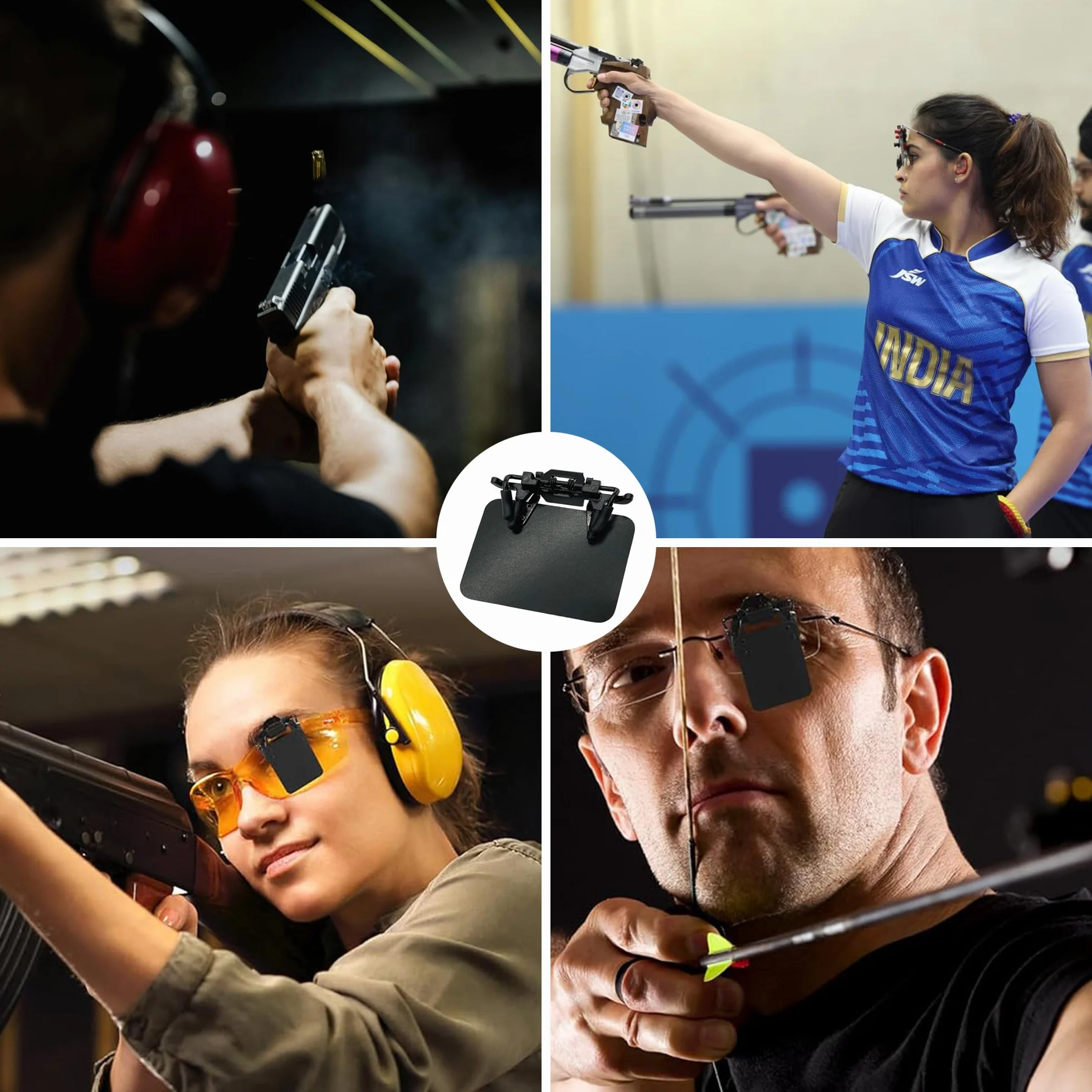 2 piezas Parche para Gafa de Tiro Gafas de Disparo Oclusor 4X5 cm Parches para Gafas de Tiro Estándar Internacional Para gafas,tiro,ayudas de puntería,para entrenamiento deportivo y tiro