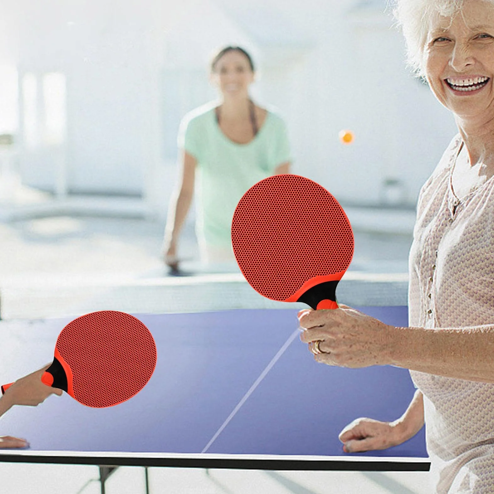 Raqueta de Tenis de Mesa de Goma con Mango, Juego Interior-Exterior para Niños
