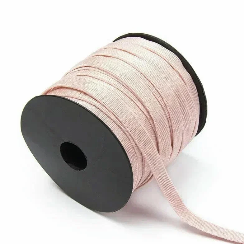 Cinta elástica de 5/10/20 m y 6/8/10/15 mm para tirantes de ropa interior, bandas de goma de poliéster de colores, cinta elástica suave, ribete - Rosa - 15 mm - 20 metros