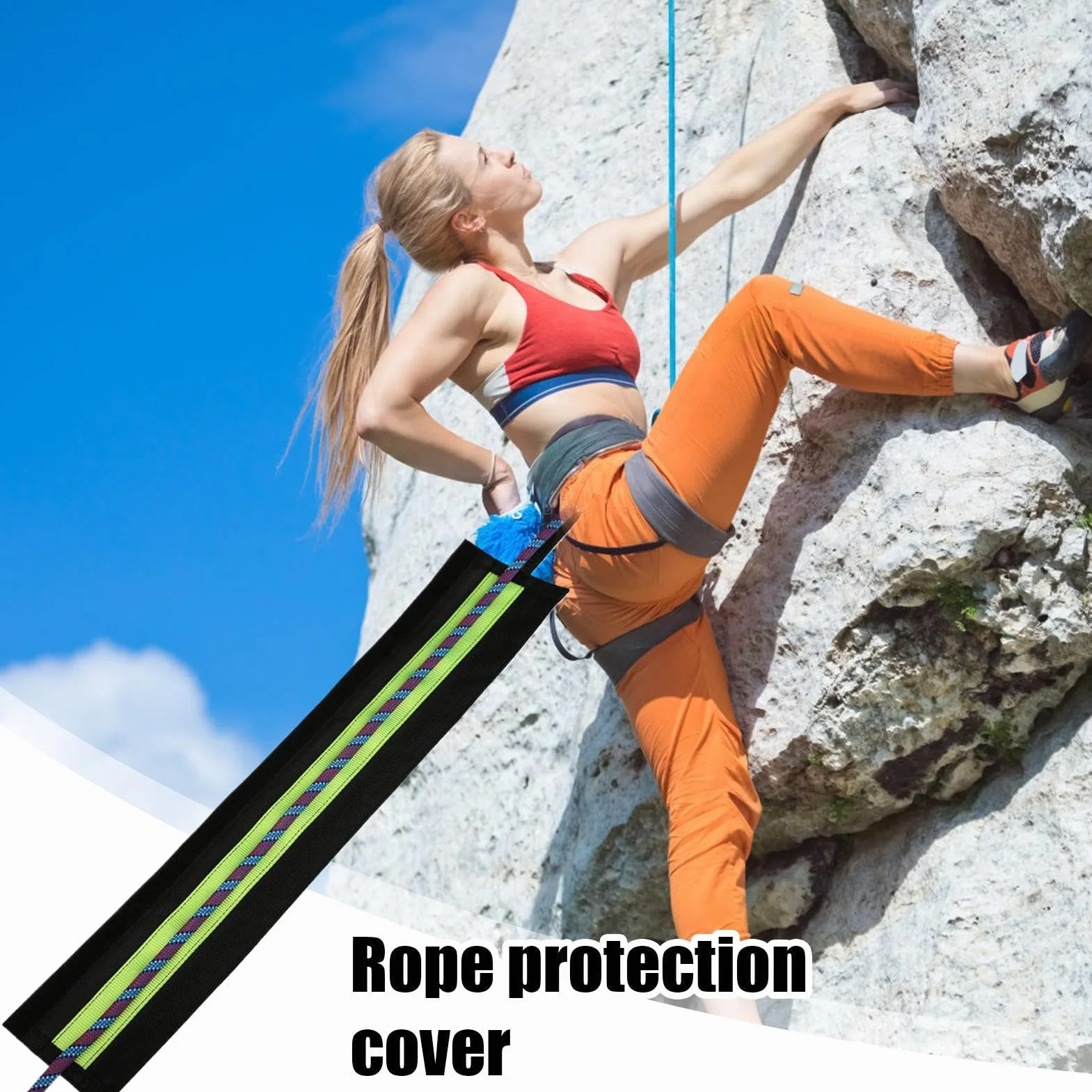Protector de cuerda para exteriores, para montañismo, escalada, camping, senderismo