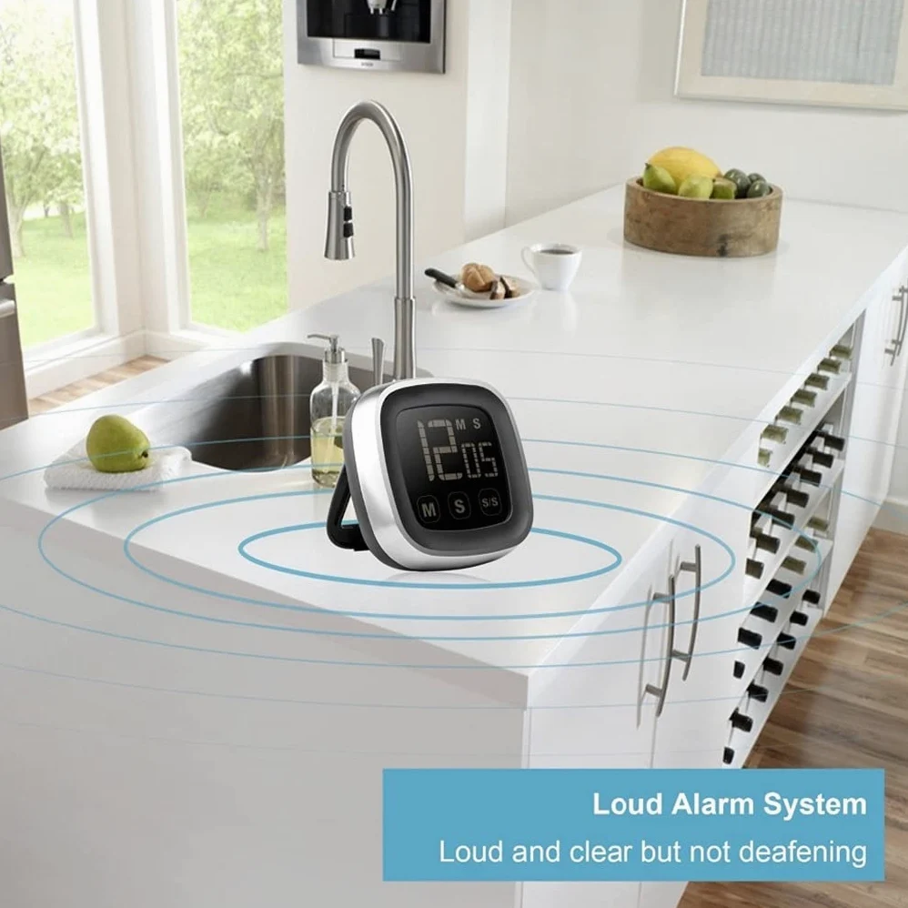 Temporizador Digital de Cocina con Pantalla táctil, cronómetro, Despertador y aparatos magnéticos de Cocina.