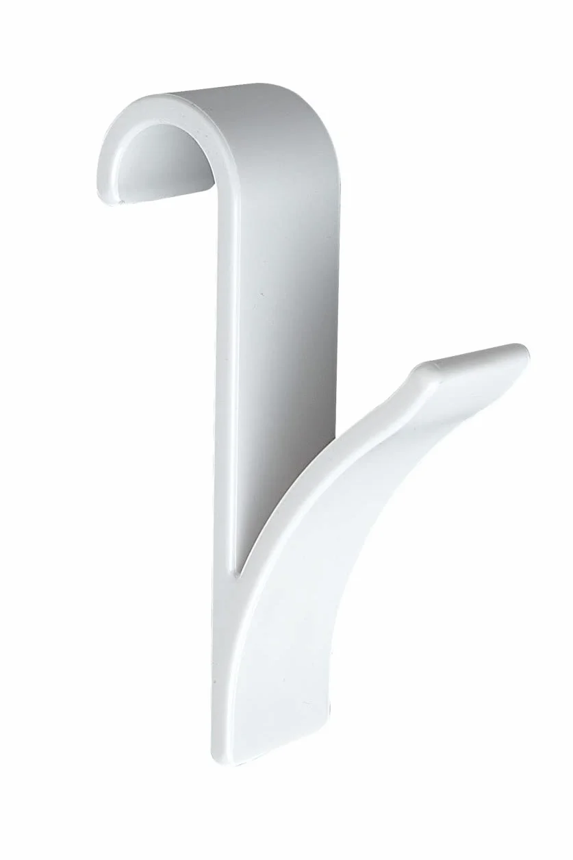Wenko Colgador para toallero radiador Blanco 2 Unidades - Juego de 2 Unidades, plástico, 2.5 x 10.5 x 7 cm, Blanco