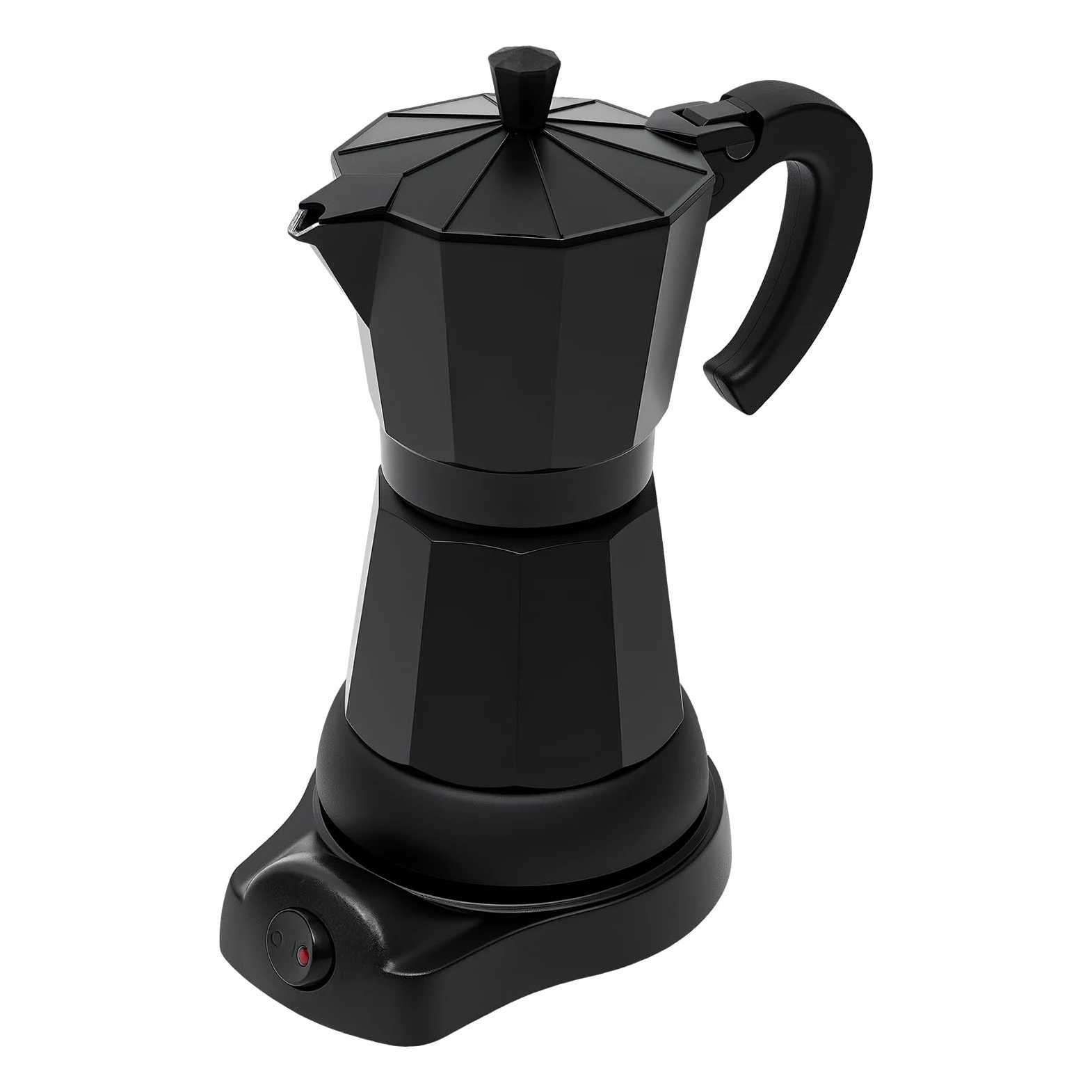 Cafetera moka, máquina de café expreso eléctrica portátil en negro, 480 W, con válvula de seguridad y estructura resistente al calor, pequeña cafetera de mesa para café expreso italiano en