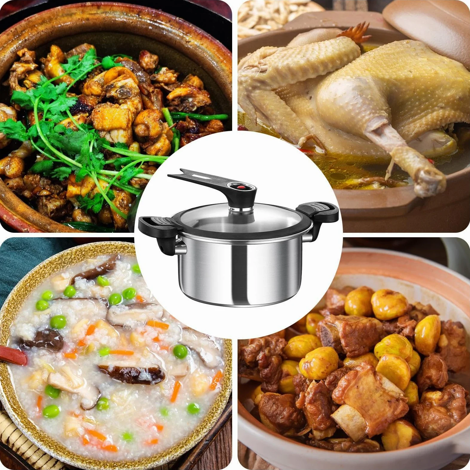 Olla De Presión Para Cocina Olla Expres Vaporera Y Hervidor | Cocedor de Arroz al Vapor Para Cocina Hogareña, Sopa, Arroz, Granos, Comedor Y Restaurante
