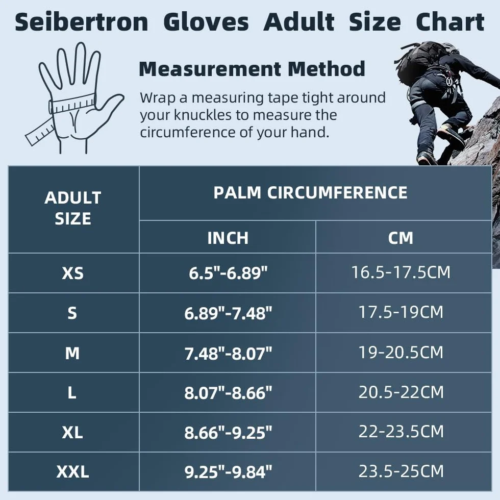 Seibertron Half Finger Padded Palm Climbing Gloves for Rock Climbing, Rescue, Outdoor Sports