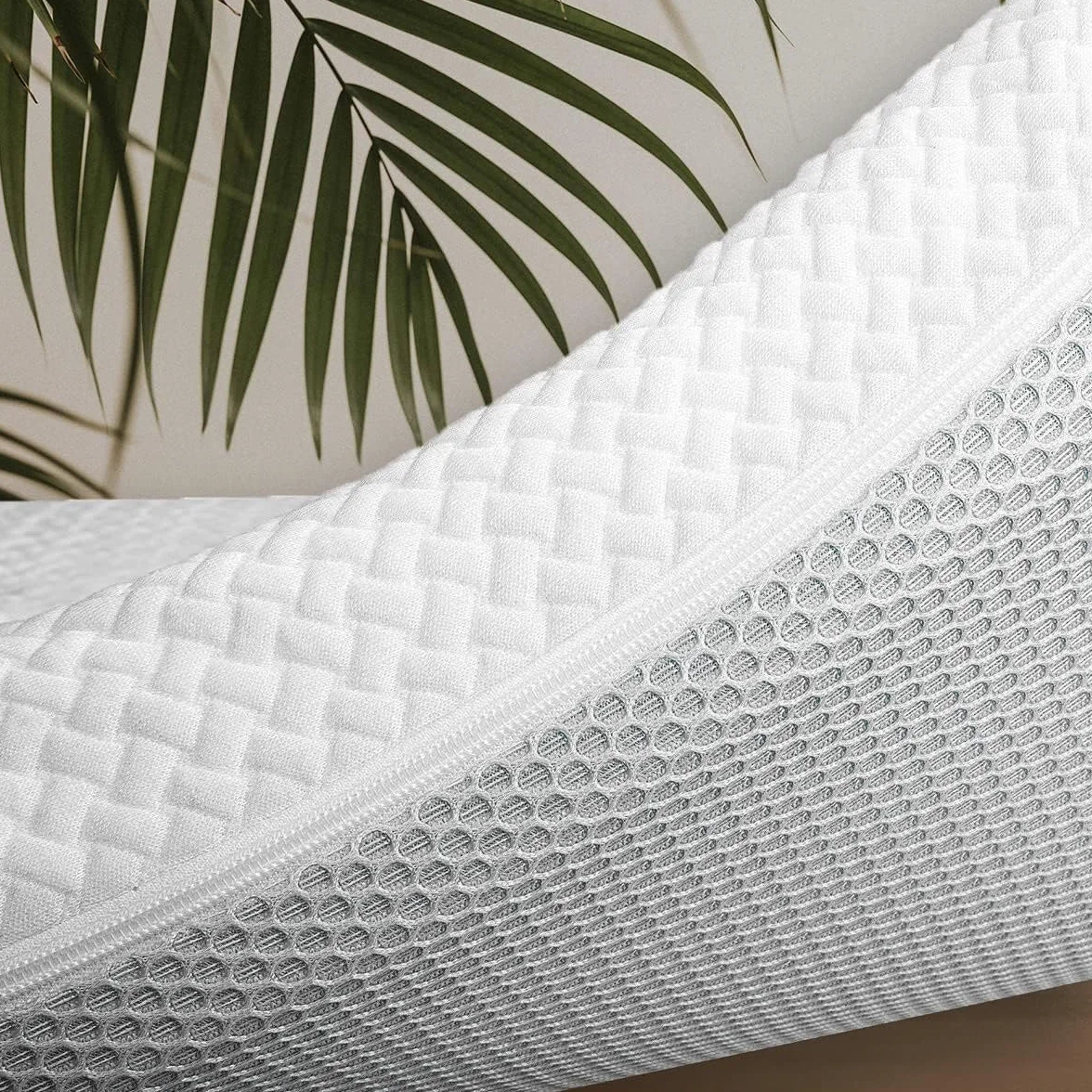 Cubrecolchon Topper 100% Viscoelastico | 105 x 190cm | Grosor 8CM | Fabricado en España | Libera Presion Cervical y Lumbar | Tratamiento Bambu | Anti-alergenico | Transpirable