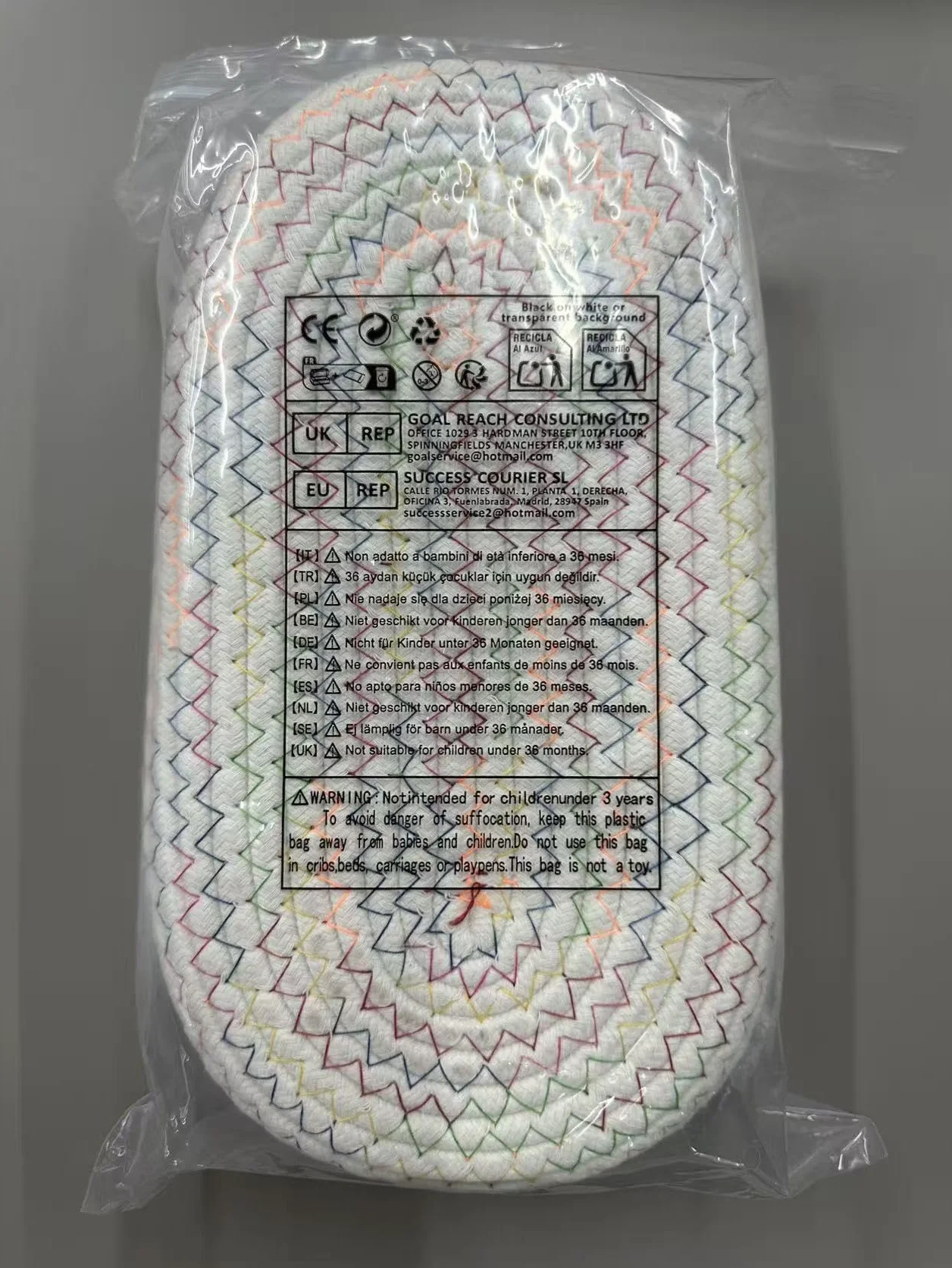 Panier de Rangement Salle de Bain en Coton Tressé 3 Pièces pour Cuisine Chambre