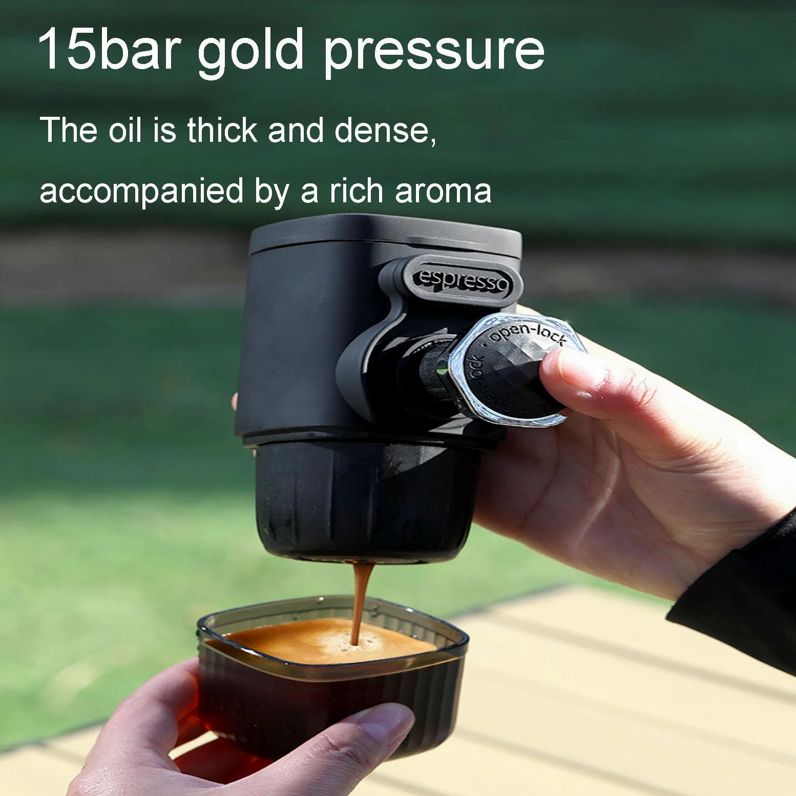 Máquina de café: diseño desmontable y lavable integrado, ligera y portátil para un rico espresso, ideal para viajes de café al aire libre