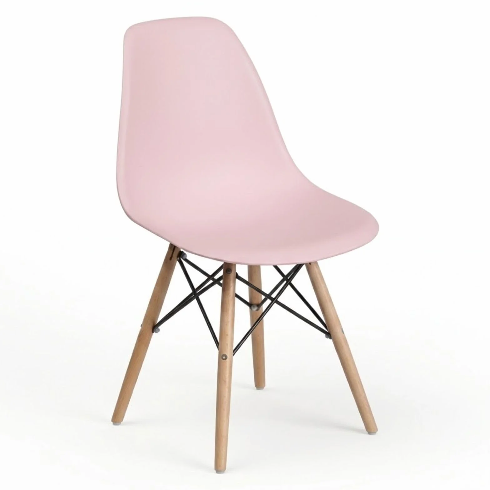 DASCK Silla Nórdica Escandinava, Patas de Haya Natural, Polipropileno Ergonómico, Carga Máx. 120 kg, para Comedor y Salón (Rosa)