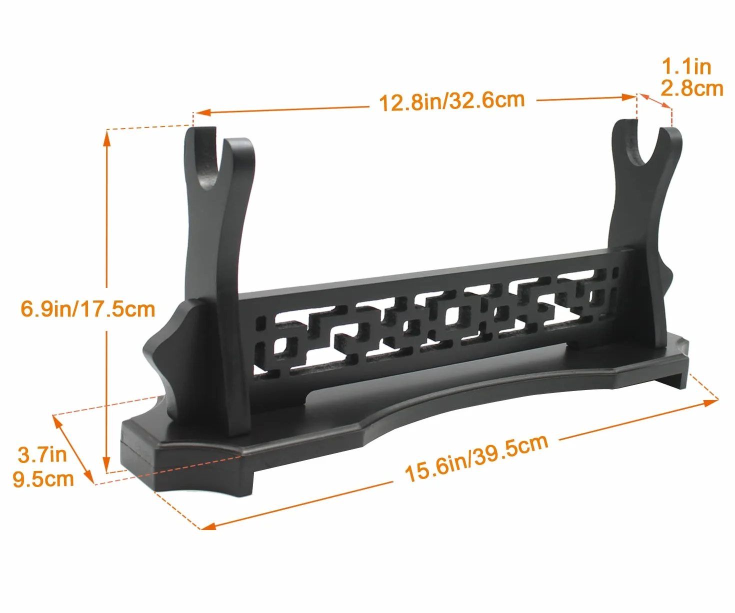 WANLIAN Espada de Mesa de Madera Maciza Samurai Gladiador Exhibición Estantería Diseño Talla Hueca 1 Tier