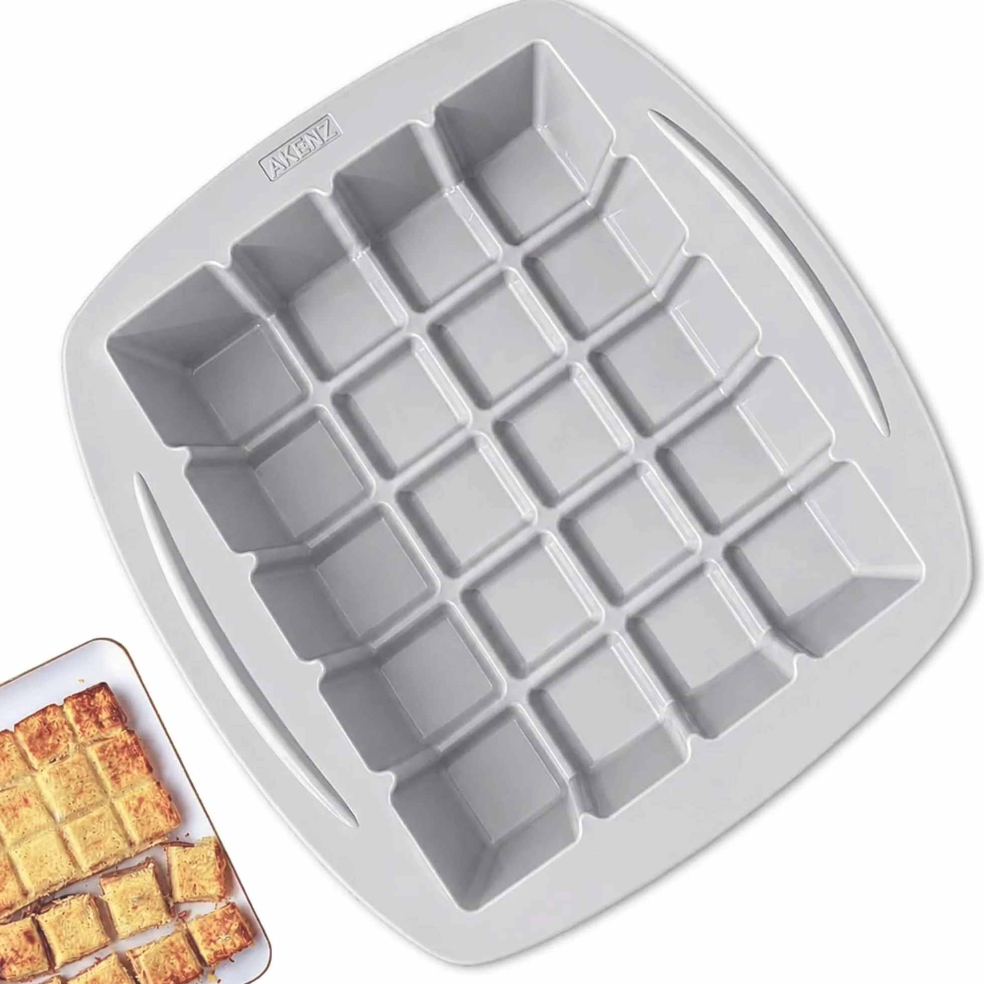 AKENZ - Molde de silicona para tableta de chocolate XXL – Cubo cuadrado pastel y pastel | Silicona platinium LFGB sin BPA, antiadherente, compatible con Cake Factory Infinity XXL + eBOOK incluido