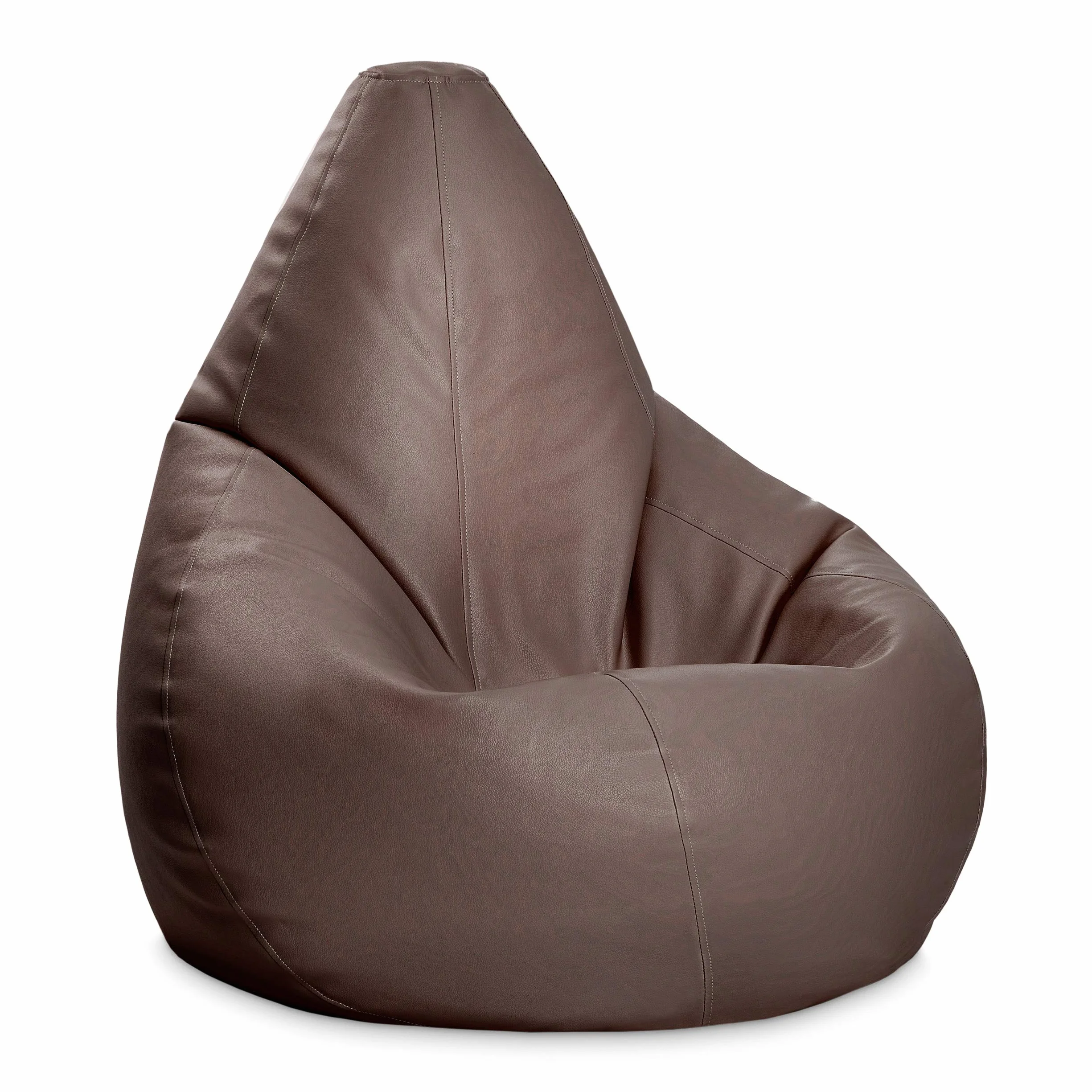 Puff Pera de auténtico tamaño XXL 120 cm de Alto y 70 cm de diámetro. Hecho de Polipiel para Interiores y Exteriores. (Chocolate)