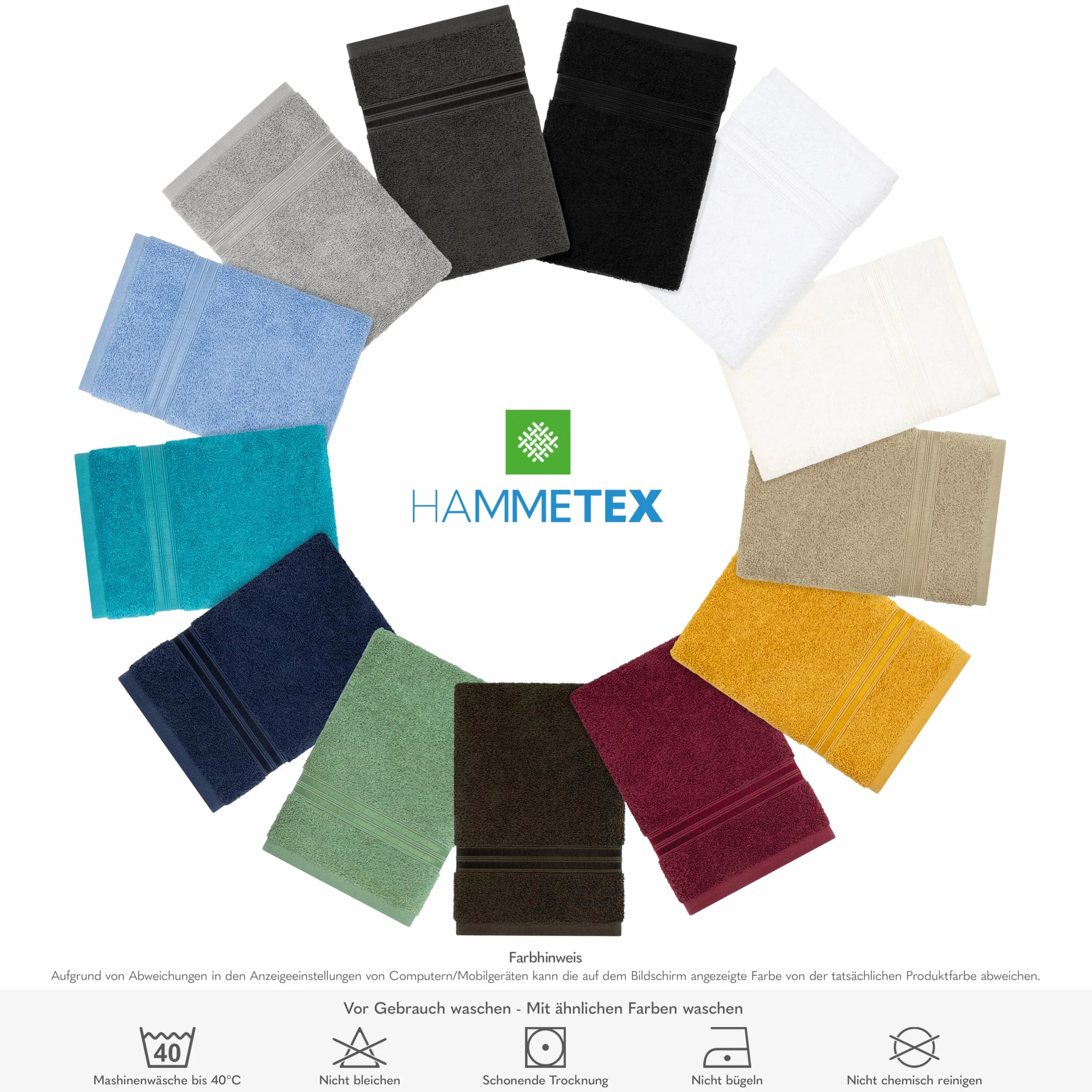 Hammetex Toallas de Sauna 80x200 cm Pack de 2 – Toallas de Ducha Extra Grandes – 100% Algodón Rizo – Certificadas Oeko-Tex – Suaves, Absorbentes – con Presilla