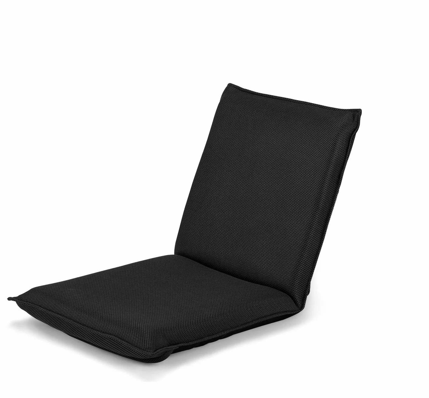 COSTWAY Silla Plegable de Suelo, Silla de Piso con Respaldo Ajustable de 6 Posiciones, Silla Tapizada para Salón Dormitorio Estudio, 98 x 44 x 7 cm (Negro)