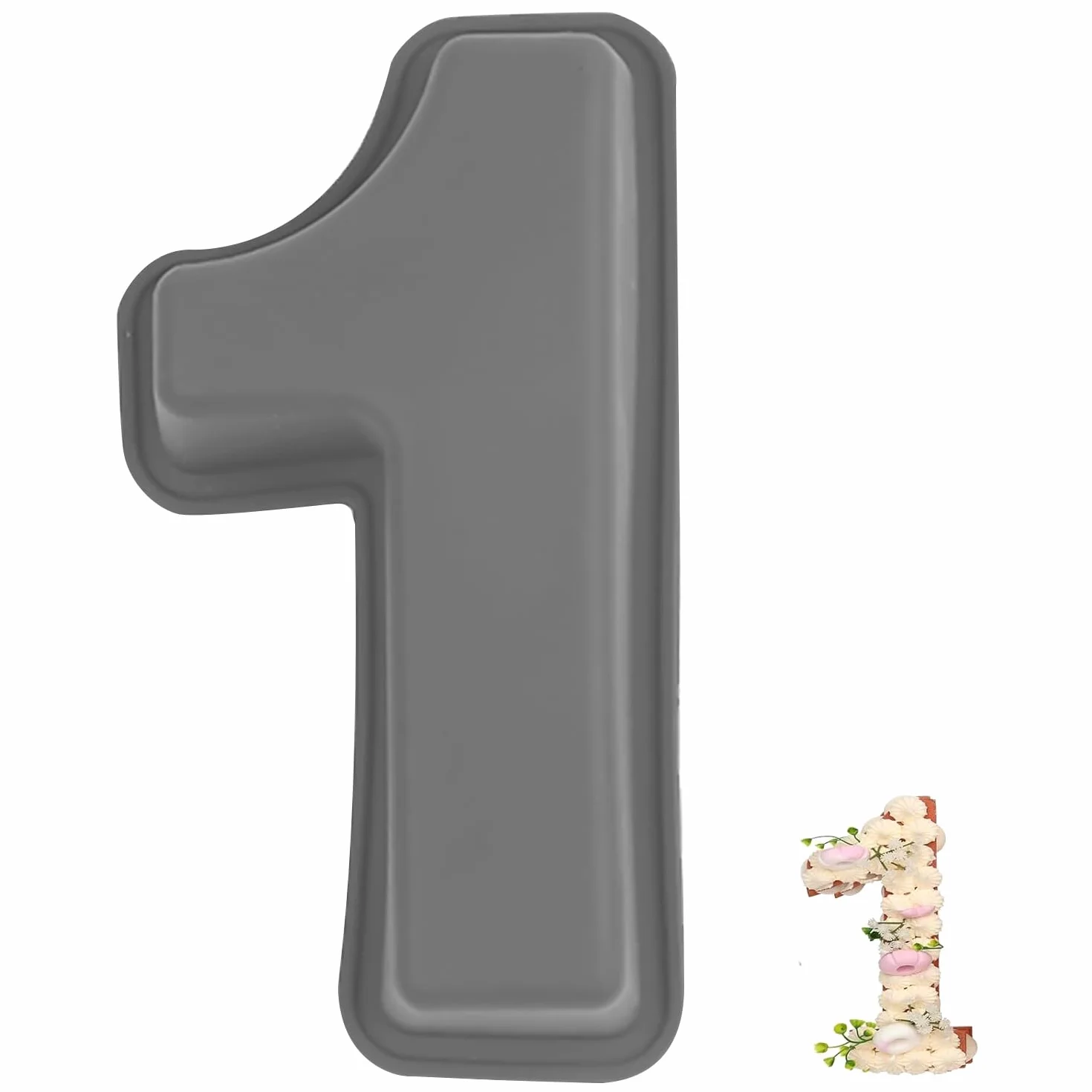 YXHZVON Molde de Número para Pastel, Moldes Silicona para Tartas con Número 1, Moldes de Formas Específicas para Tarta para Cumpleaños de Aniversario