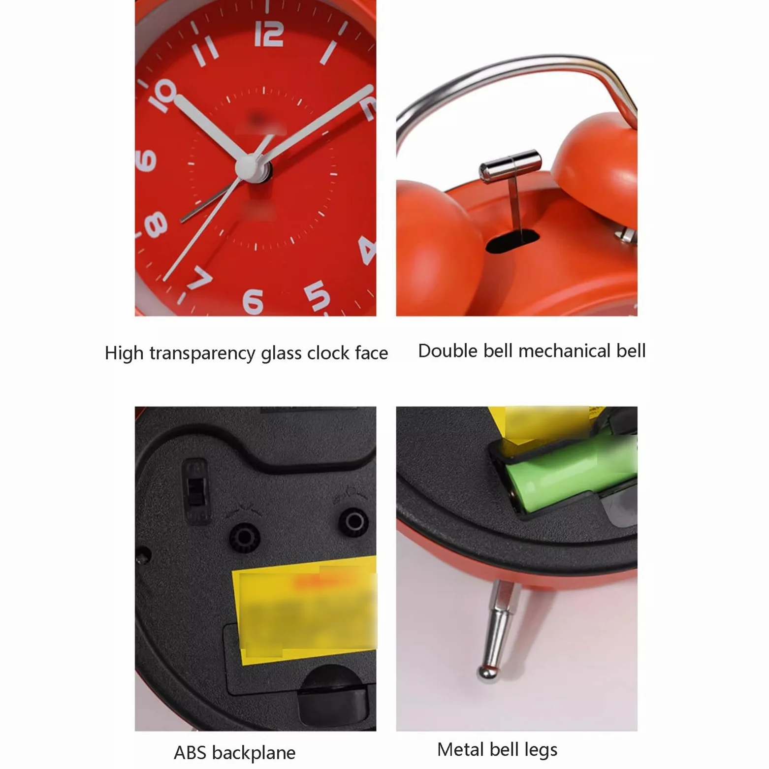 Despertador, Reloj de Escritorio pequeño 4 Pulgadas con luz Nocturna y Alarma(Black)