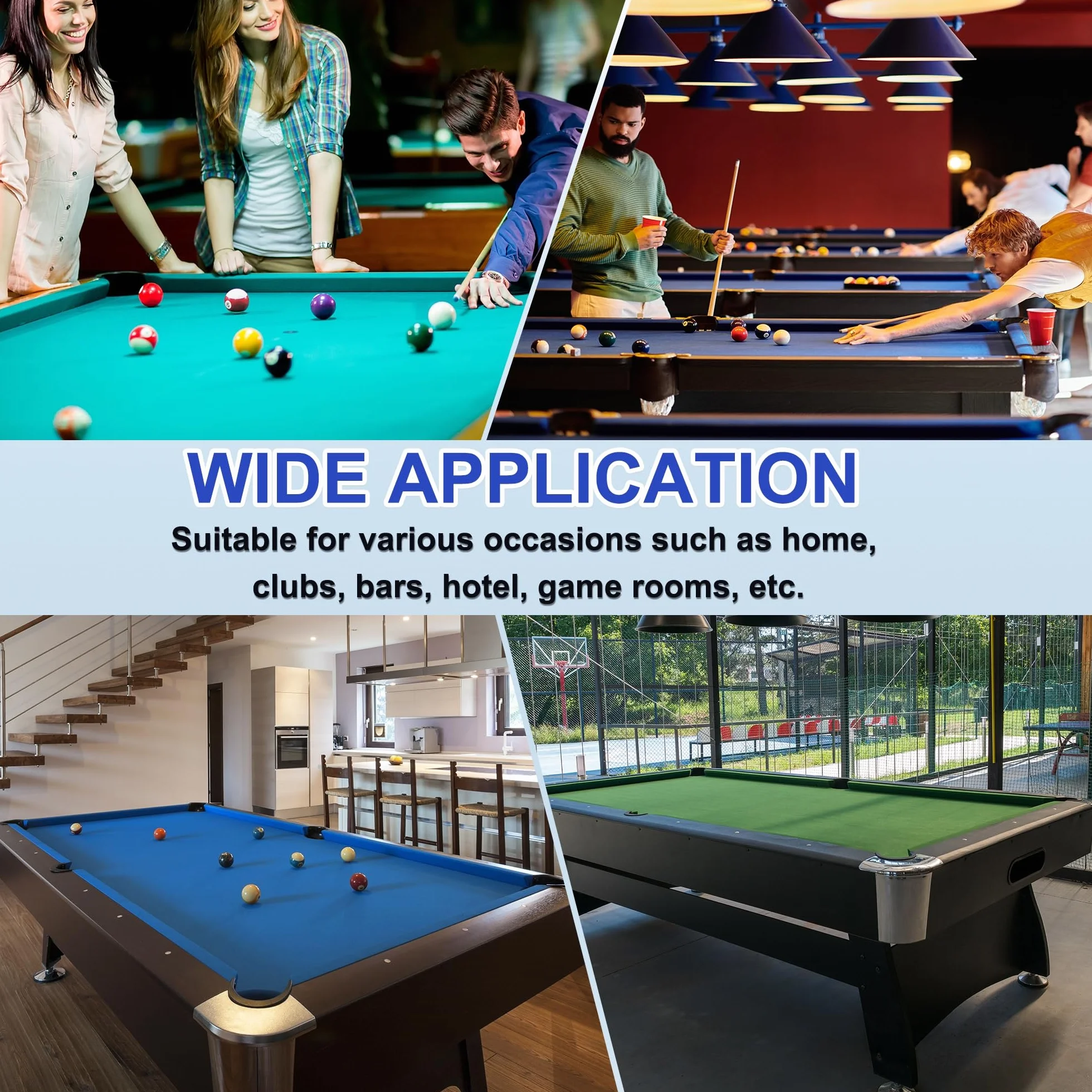 Billiard Cloth Pool Table Felt with Strips and Gloves for Home Clubs Bars