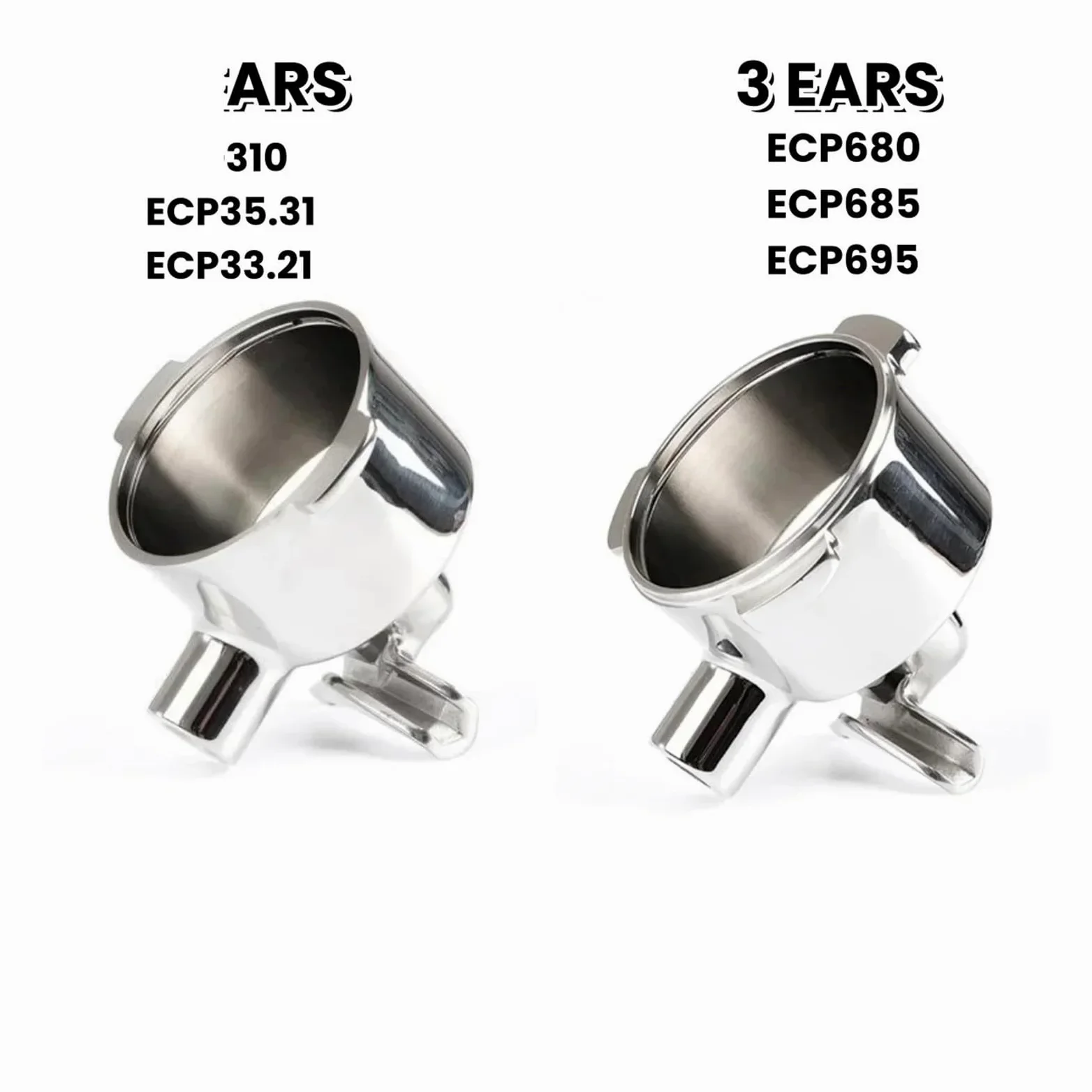 Compatible Con Delonghi, Compatible Con Dedica, EC680/685 ECP33.21 ECP35.31 De Acero Inoxidable, Soporte De Filtro De Portafiltro De Café De Doble Boquilla De 51 Mm De Cabezal Único(3 ears)