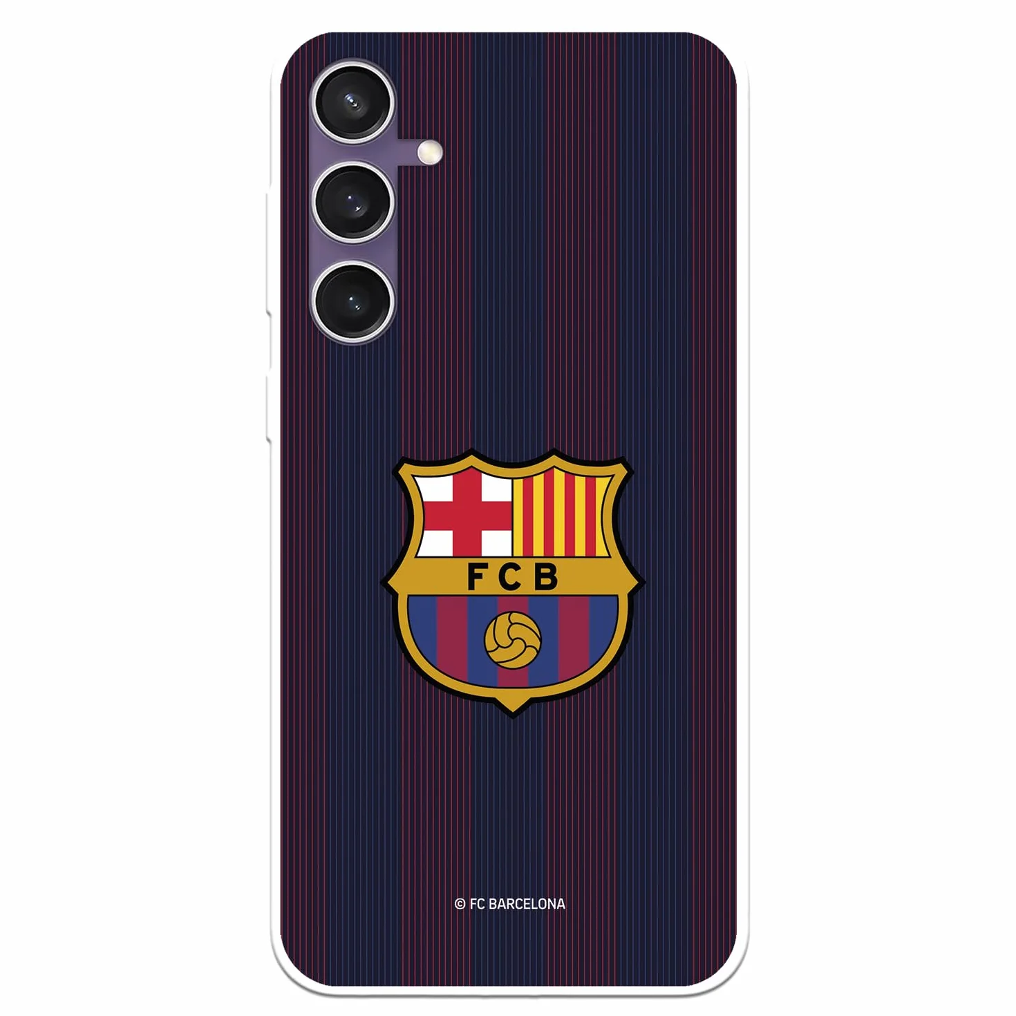 Funda Samsung Galaxy S23 FE FC Barcelona Rayas Blaugrana Transparente Silicona Flexible Licencia Oficial
