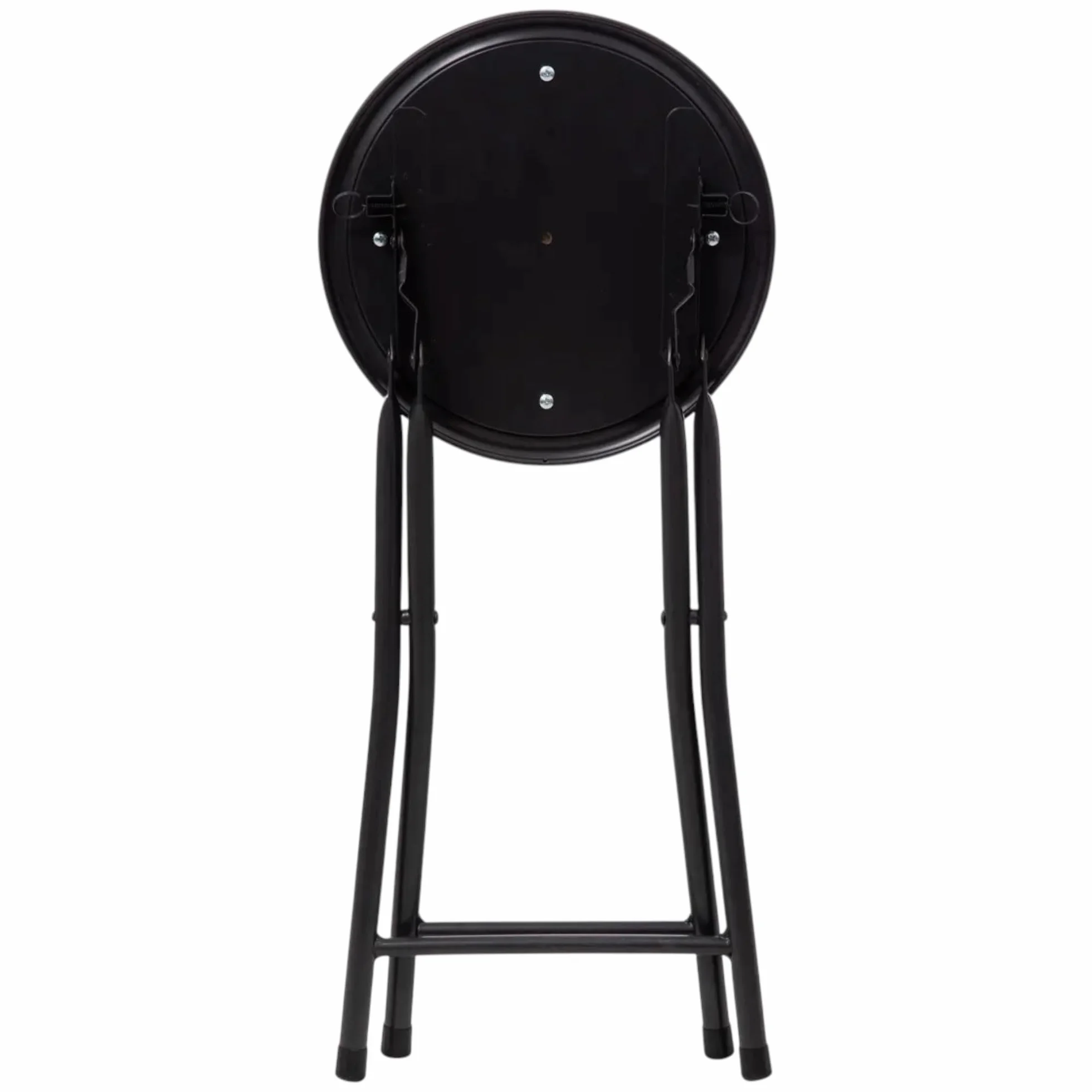 TIENDA EURASIA - Taburete Plegable Cocina | Estructura de Metal | Asiento Acolchado | Anilla de Seguridad | Medida 45x30x30cm | Peso Máx 100Kg (Negro)