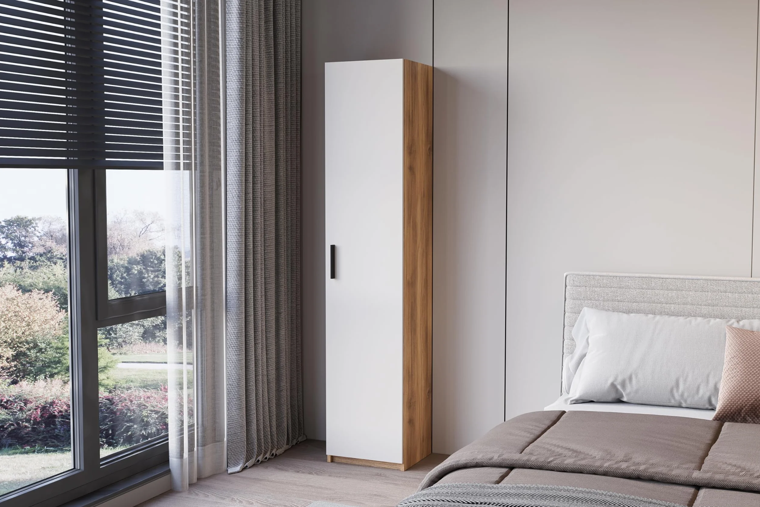 Shiito | Modelo Elba - Mueble Multiusos 1 Puerta | Acabado Mauvella-Beig