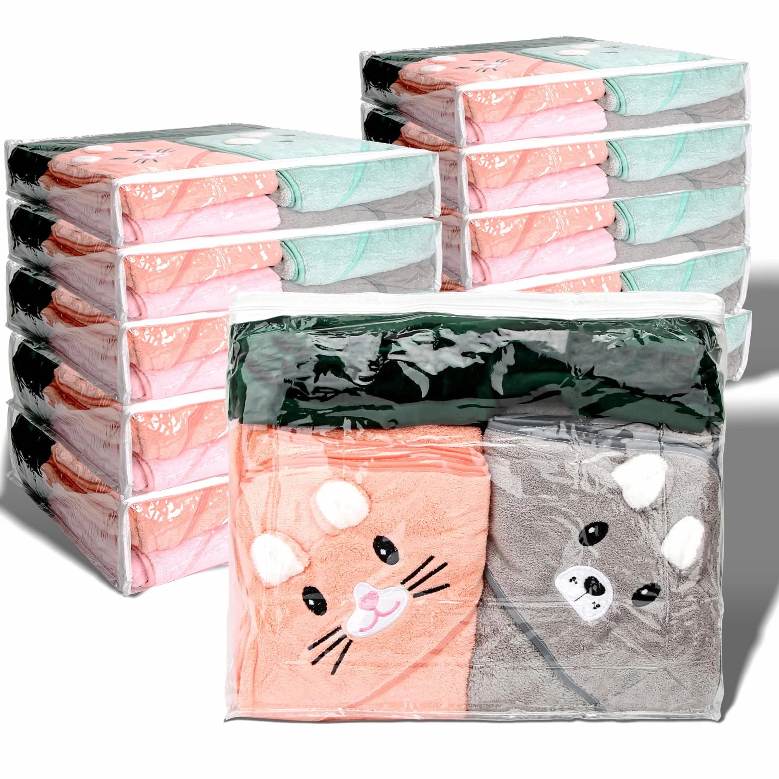 10 bolsas de almacenamiento transparentes con cremallera, bolsas de almacenamiento de plástico con cremallera para ropa, bolsas de almacenamiento organizadoras para mantas, clóset, ropa de cama,
