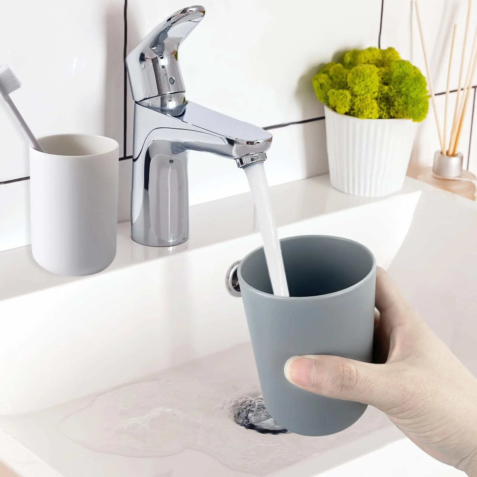 Xpieoyrm 3 Piezas 300ml Soporte Organizador de Cepillos Dientes, Accesorio de baño, para Cepillos Eléctricos, Tradicionales y Pasta de Dientes, Reutilizables Portacepillos De Dientes para Hogar