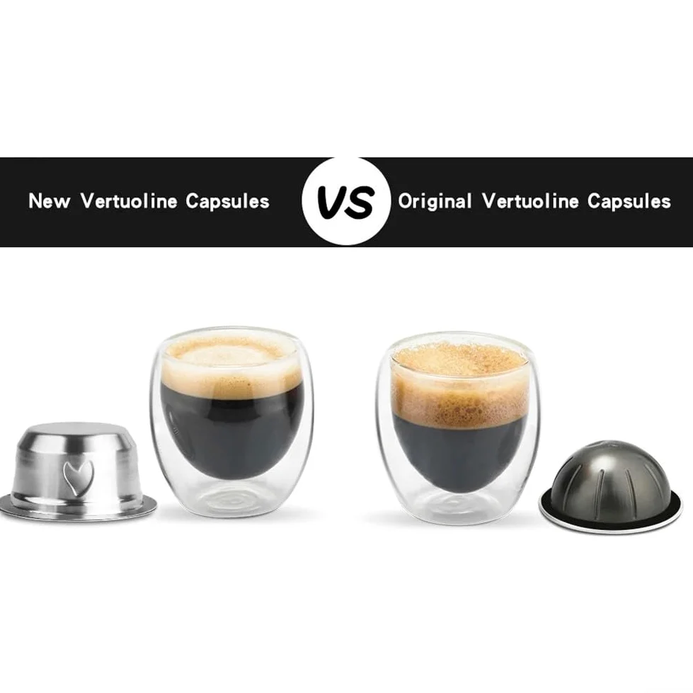 Cápsulas de café reutilizables de acero inoxidable, juego de filtros recargables con tapa y cepillo de cuchara, carcasa de metal respetuosa con el medio ambiente para preparar la cocina en