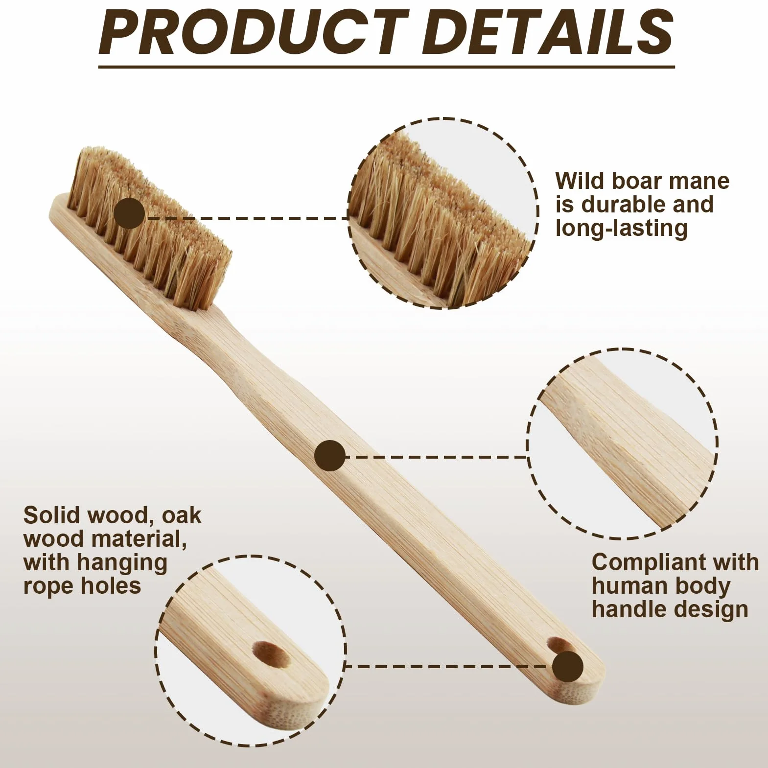 Cepillo de Escalada Premium con Mango de Roble Macizo - Ergonómico para Limpiar Puntos de Pivote y Anclaje
