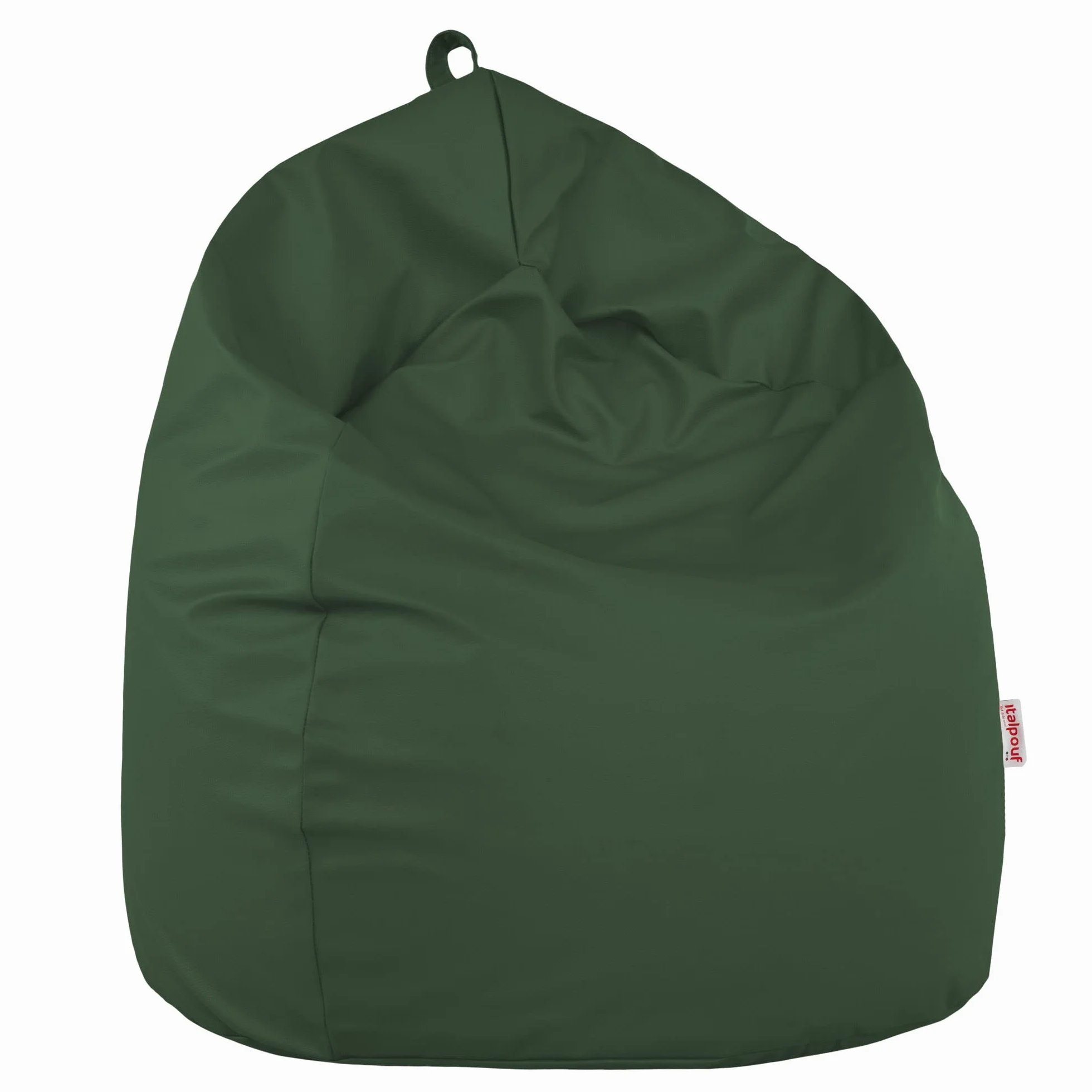 Puff Pera L, Polipiel, Puff Infantiles con Relleno Incluido, Interior, Bolsa de Frijoles, Sillón, Certificado, Verde Oscuro