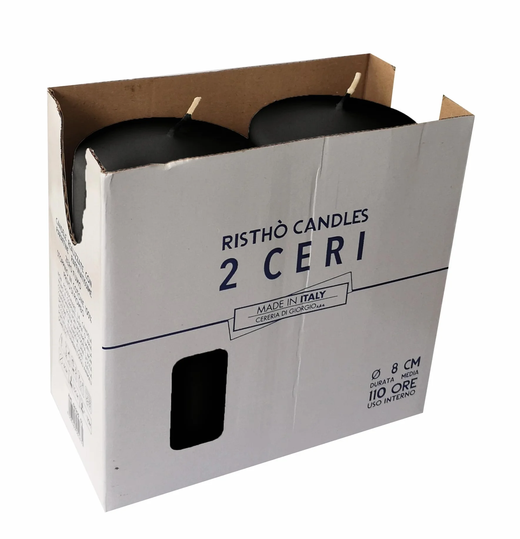 Risthò Velas de cera, color negro, diámetro 8 cm, altura 15 cm, 2 unidades, 56205_18