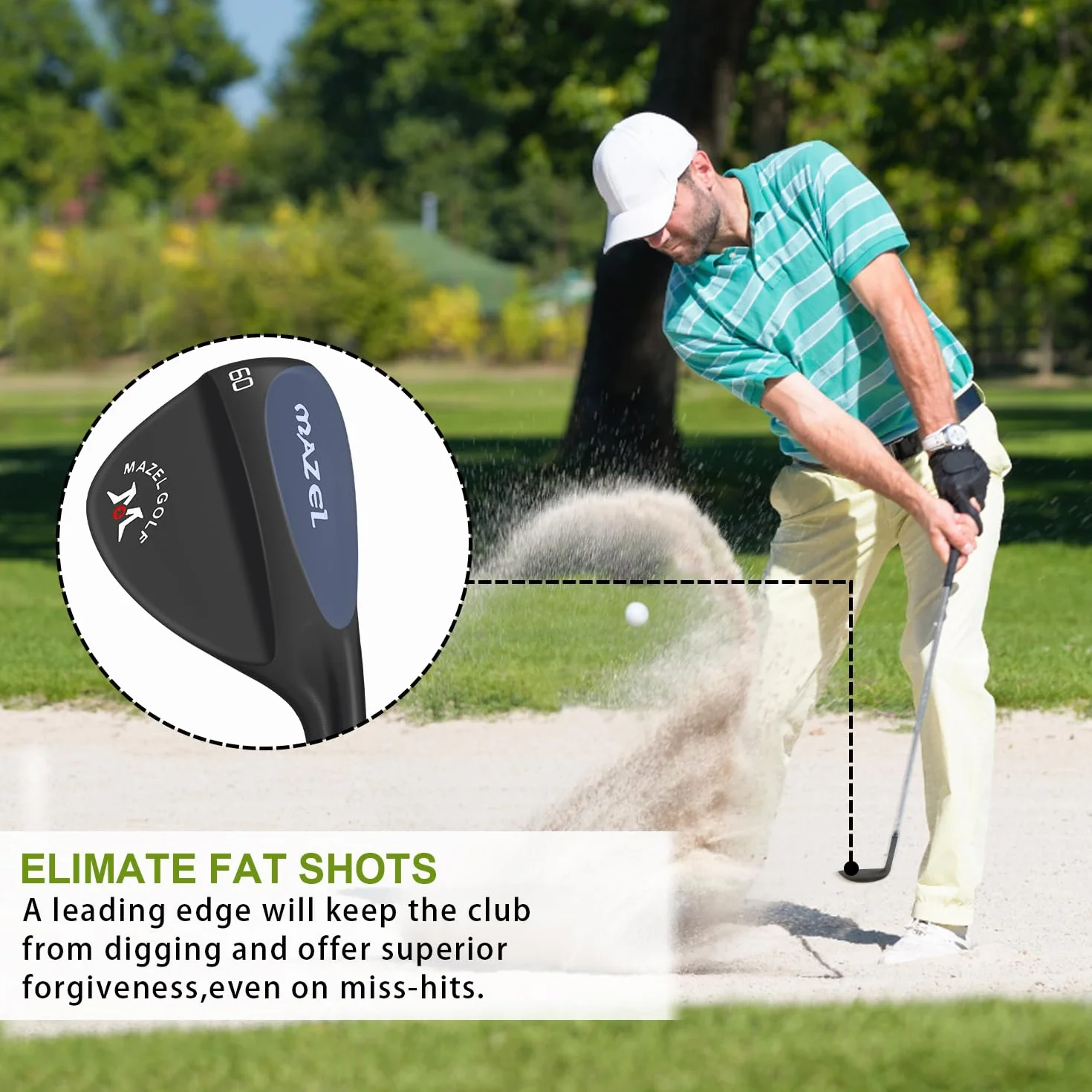 MAZEL Cuñas de golf forjadas para hombres y mujeres – Cuña de arena, lobo, bunkers de escape, golpes alrededor del verde