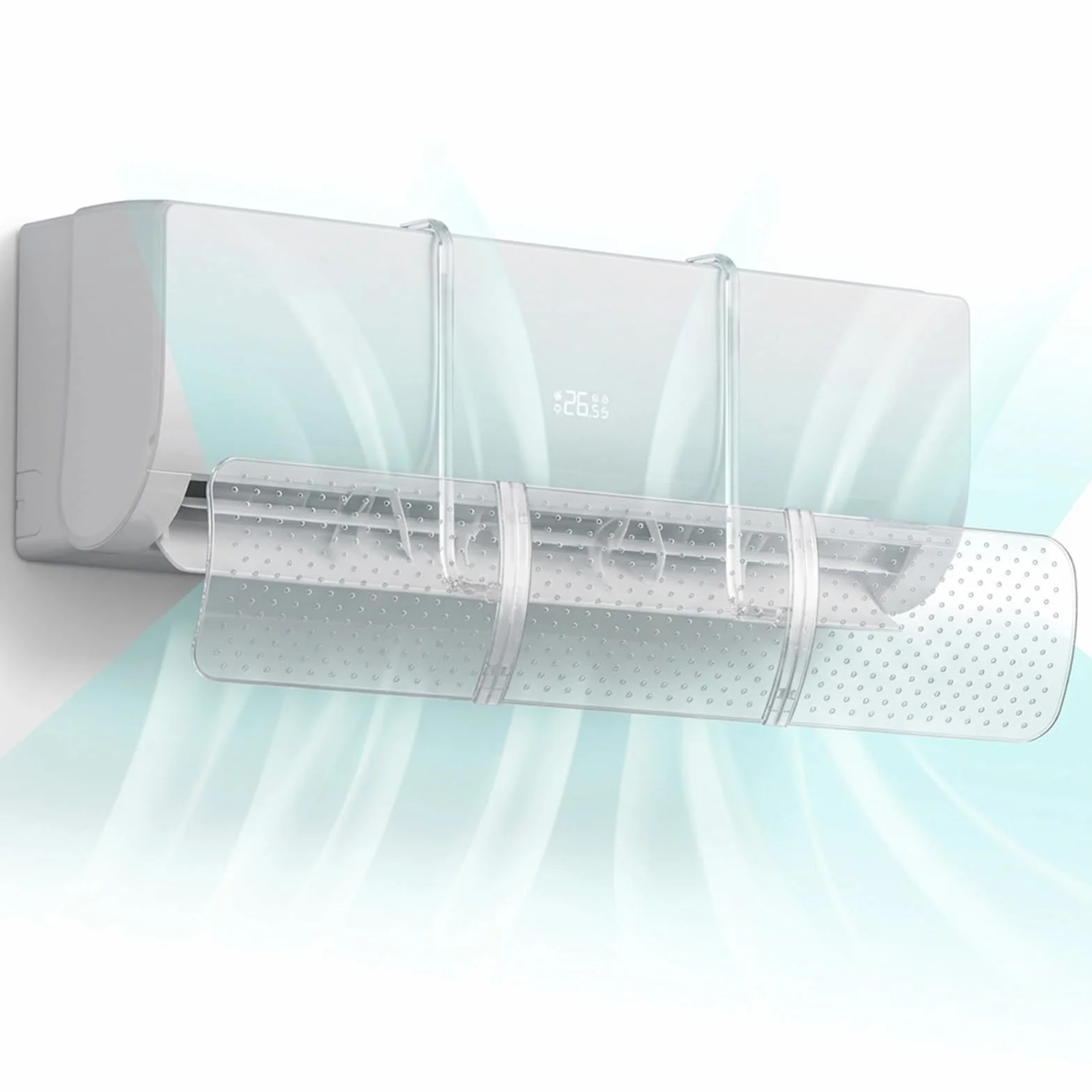 Deflector Aire Acondicionado, Deflector Split Ajustable, Difusor de Aire Anti Viento Directo para Hogar Oficina, Protege Bebés Ancianos Embarazadas, Transparente