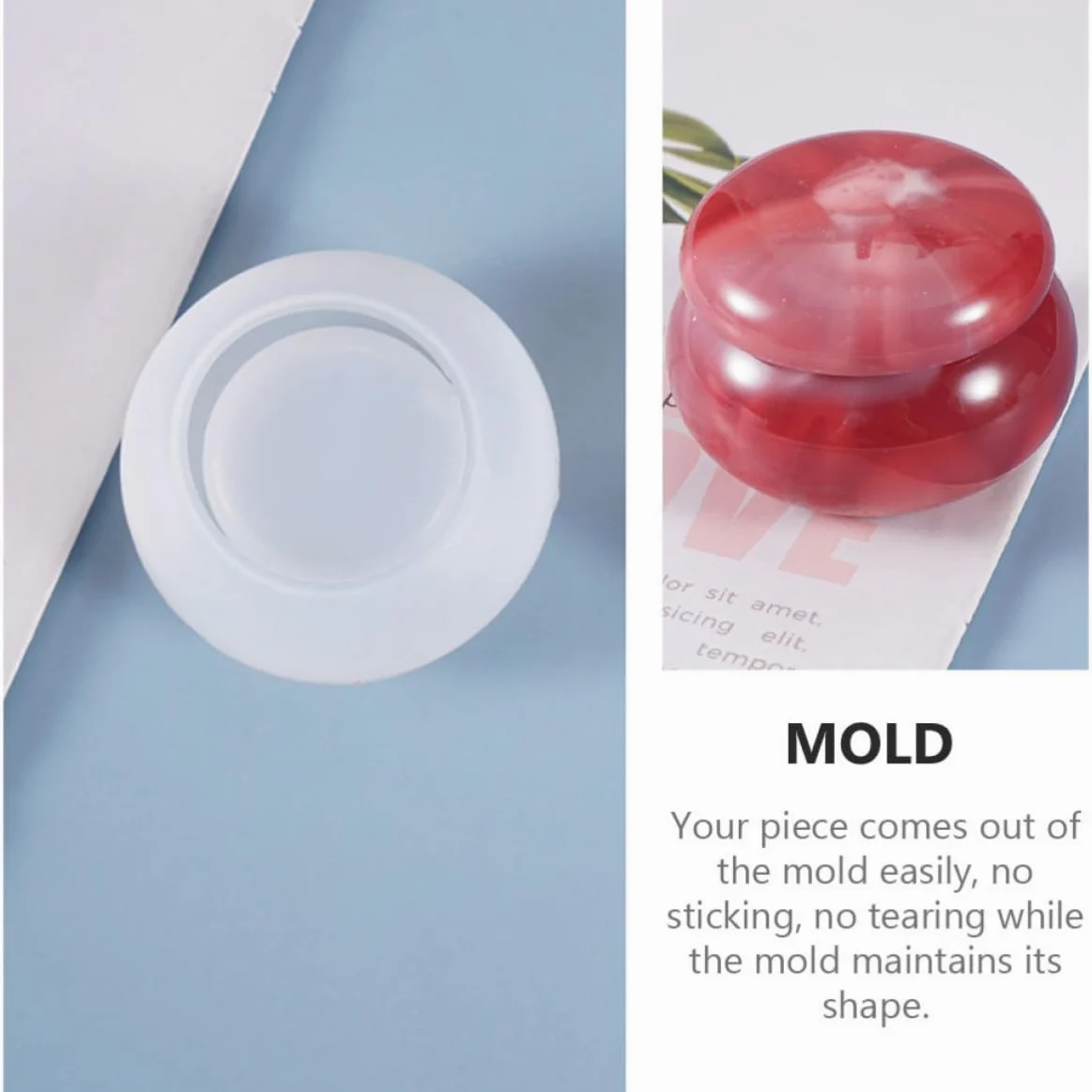 Cabilock 10 Unidades Molde de Silicona para Tarro de Colorete DIY | Blanco, Fácil de Desmoldar y Limpiar, para Principiantes y Expertos en Artesanía Creativa