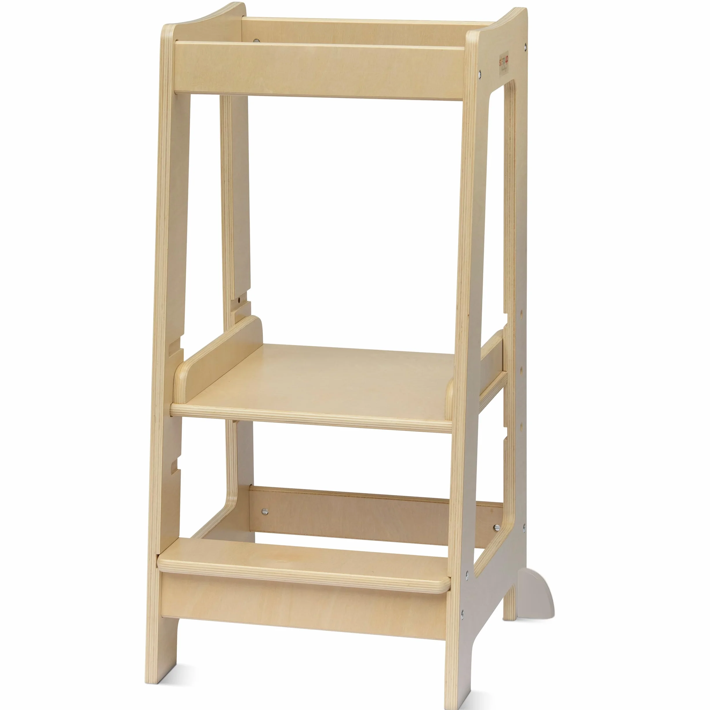 Stepup Baby Torre de Aprendizaje Montessori Taburete Infantil Madera Altura Ajustable Barra Seguridad para Niños 18 Meses a 5 Años