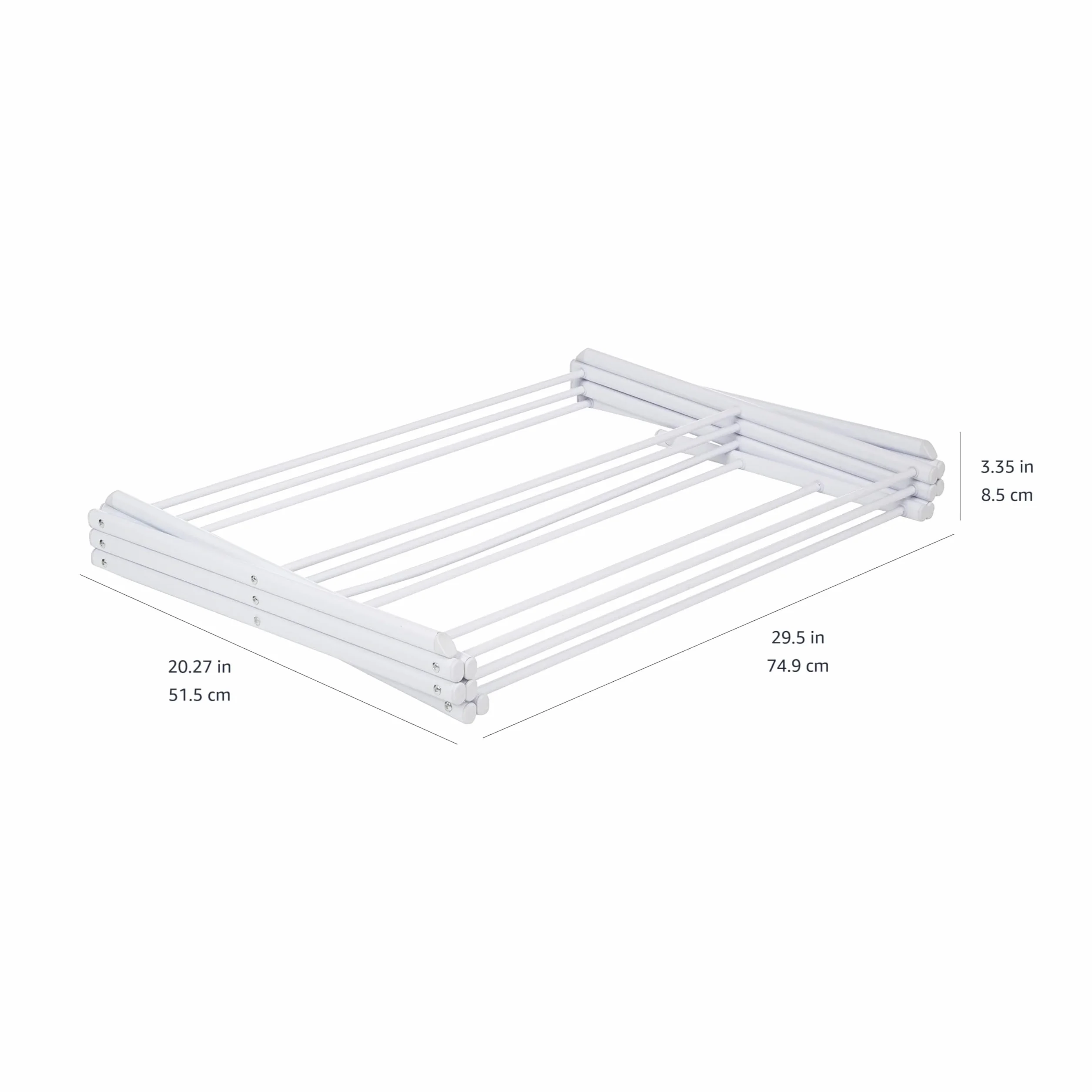 Amazon Basics Tendedero plegable, 14.5" D x 29.5" W x 41.8" H, color blanco.