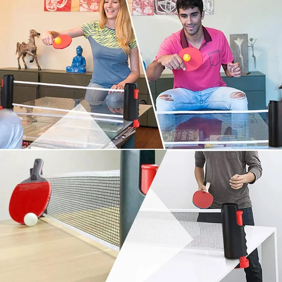Red de Ping Pong Retráctil Portátil Ajustable Extensible para Mesa Tenis