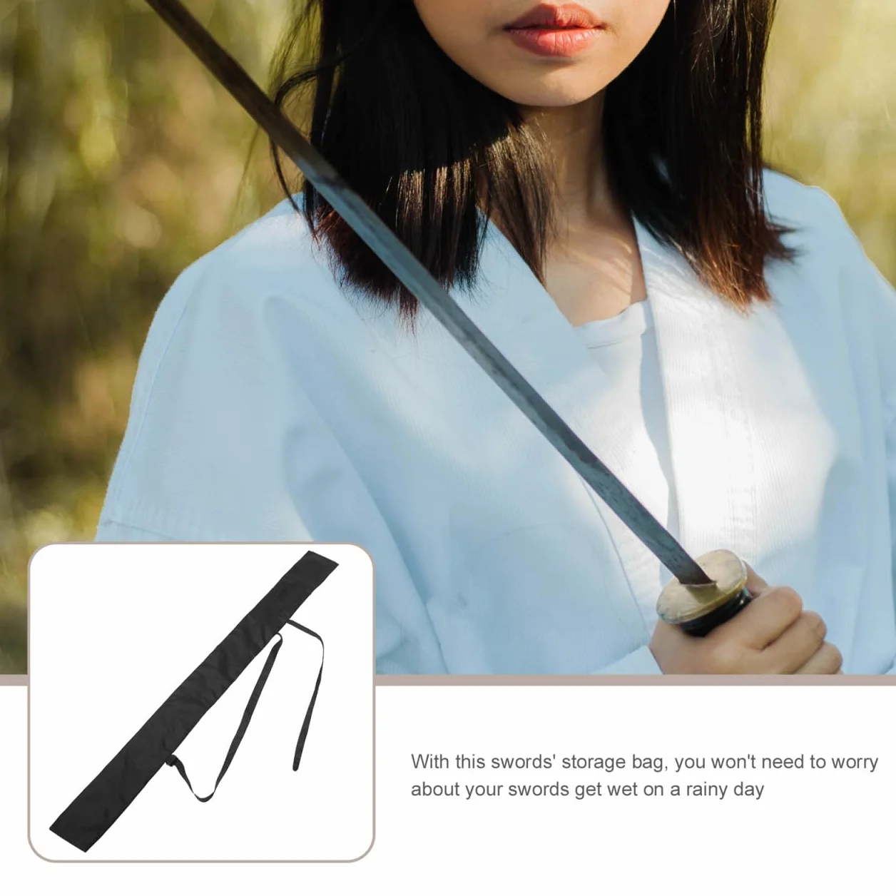POPETPOP Funda De Espada Ligera Y Transpirable 53.54 Pulgadas con Correa Ajustable para Artes Marciales