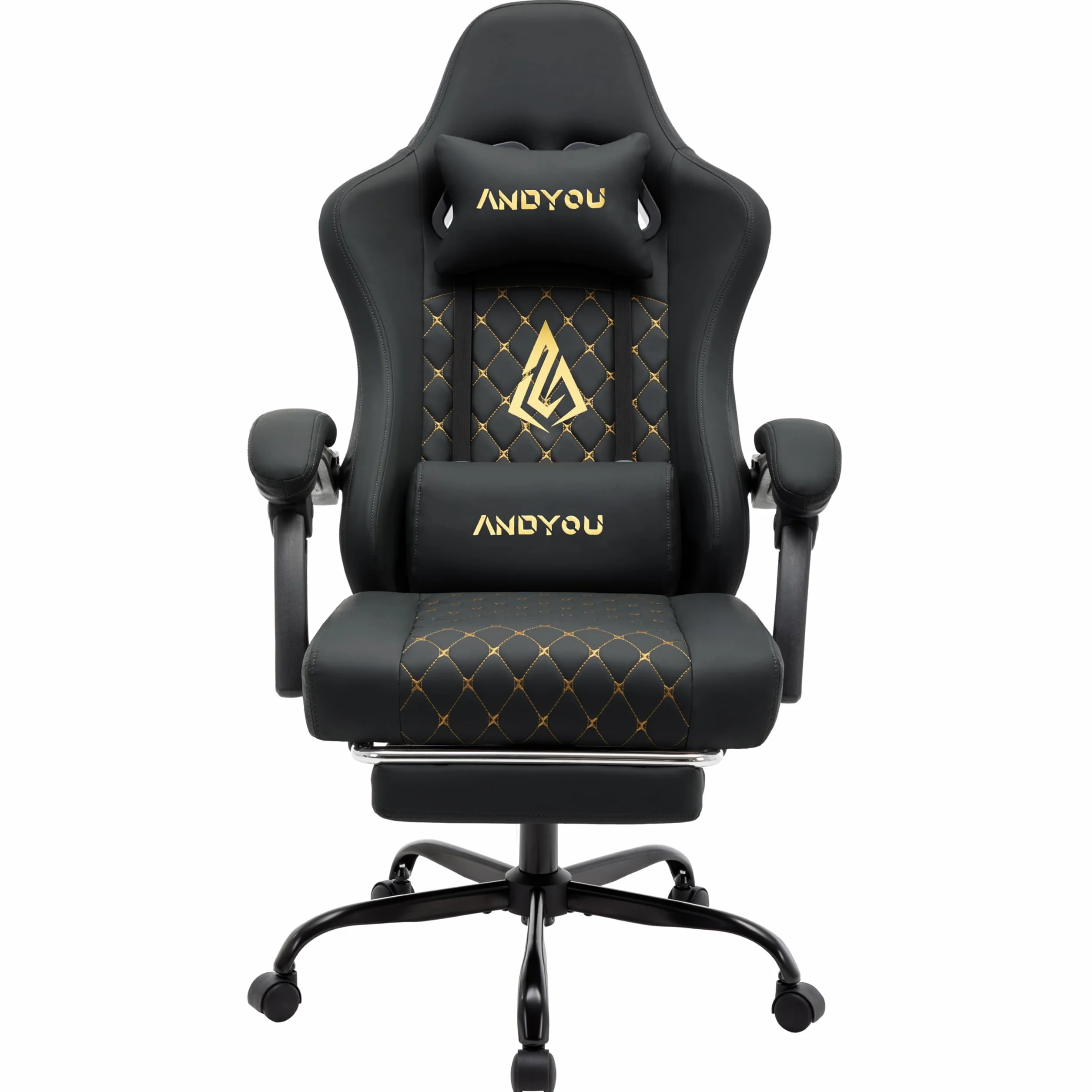 Andyou Silla Gaming Ergonómica Profesional con Soporte Lumbar - Silla Gamer para Adulto, Giratoria y Reclinable con Reposapiés Ajustable y Tela Transpirable, Soporte 150 kg para Oficina y PC