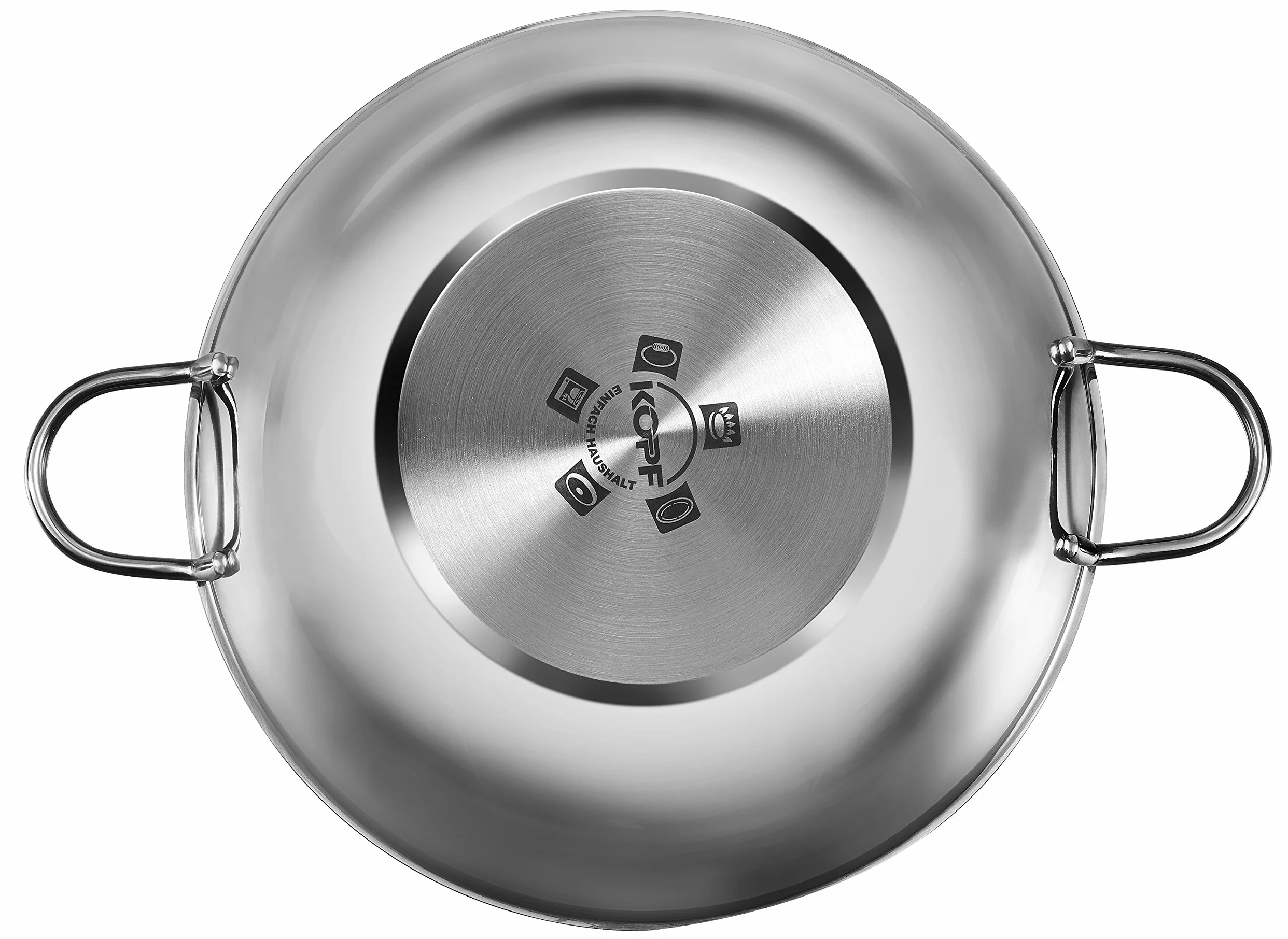 Kopf 125419 Wok Josie, Ø 32 cm, acero inoxidable, incl. tapa de cristal