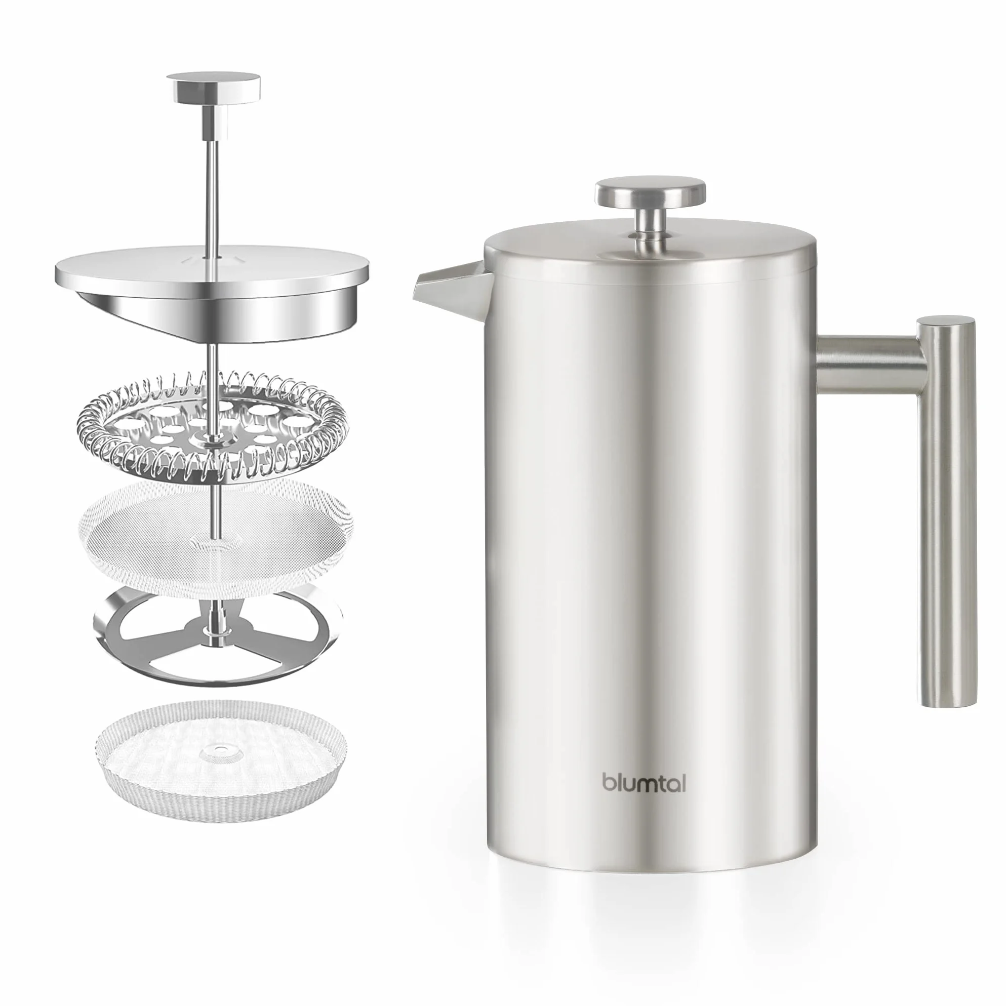 Blumtal Prensa francesa de Acero Inoxidable 350 ml Cafetera termo doble pared aislada con filtro recambio
