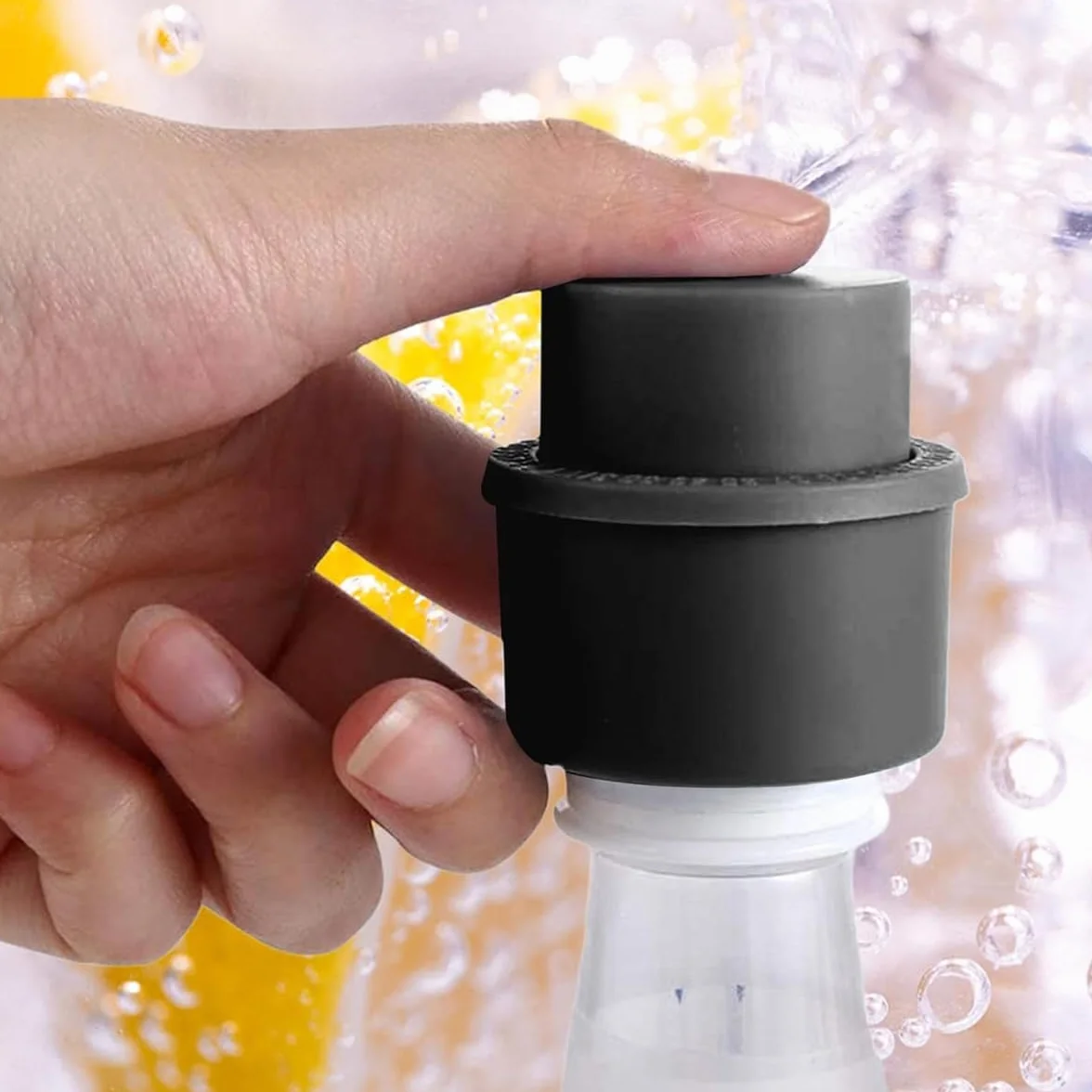 2 tapas para botellas de refresco, a presión, para camping y picnic, con bomba para cerveza, bebidas energéticas y agua.
