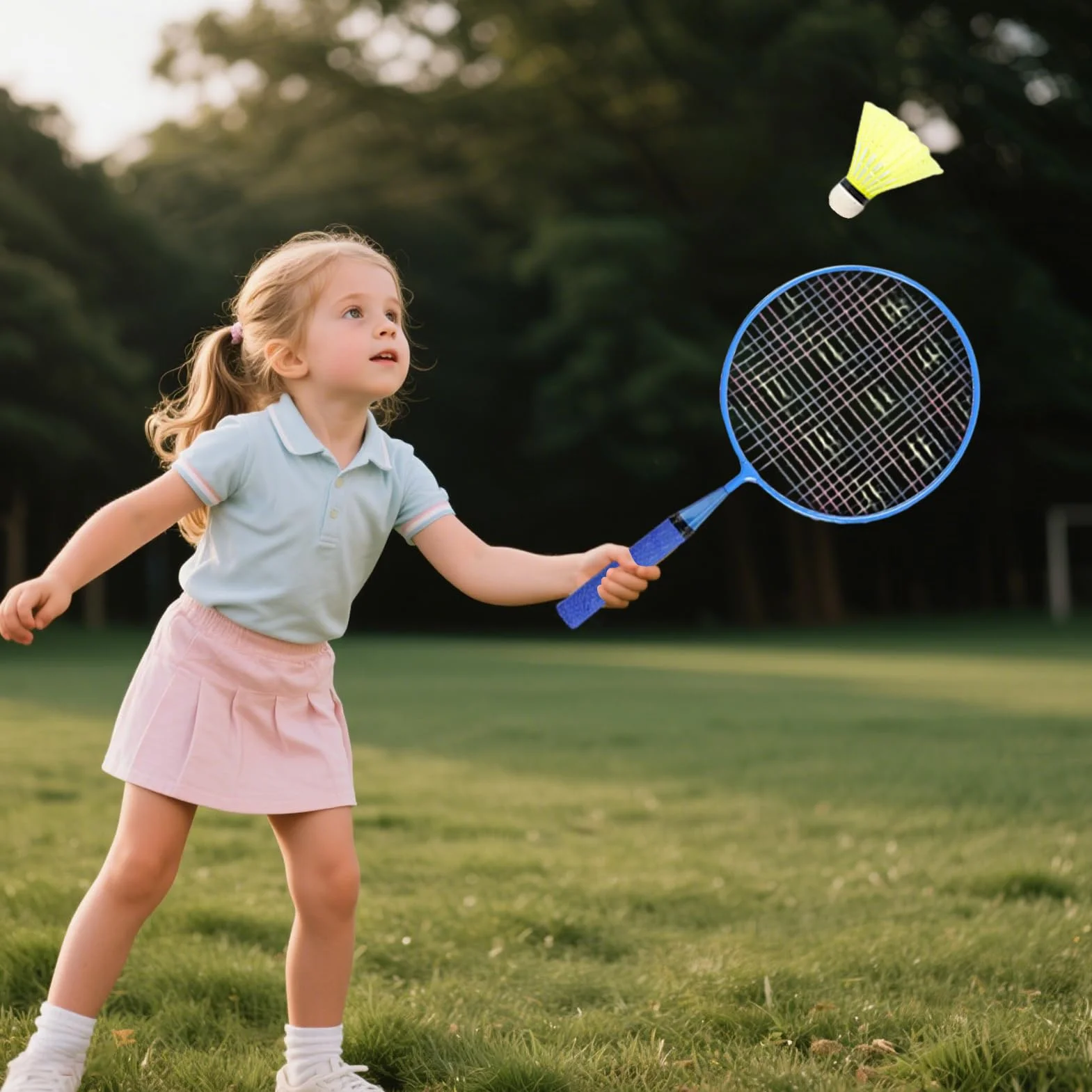 Juego de raquetas de bádminton para niños con raquetas de repuesto y volantes, juego de volantes ligeros con mango suave para familia, niños, amigos