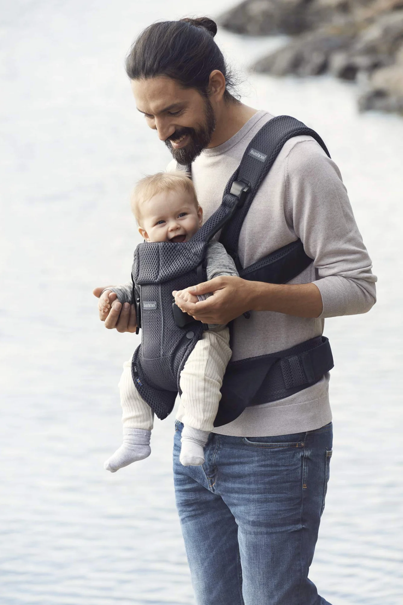 BABYBJÖRN Mochila Porta Bebé One Air, 3D Mesh, Antracita