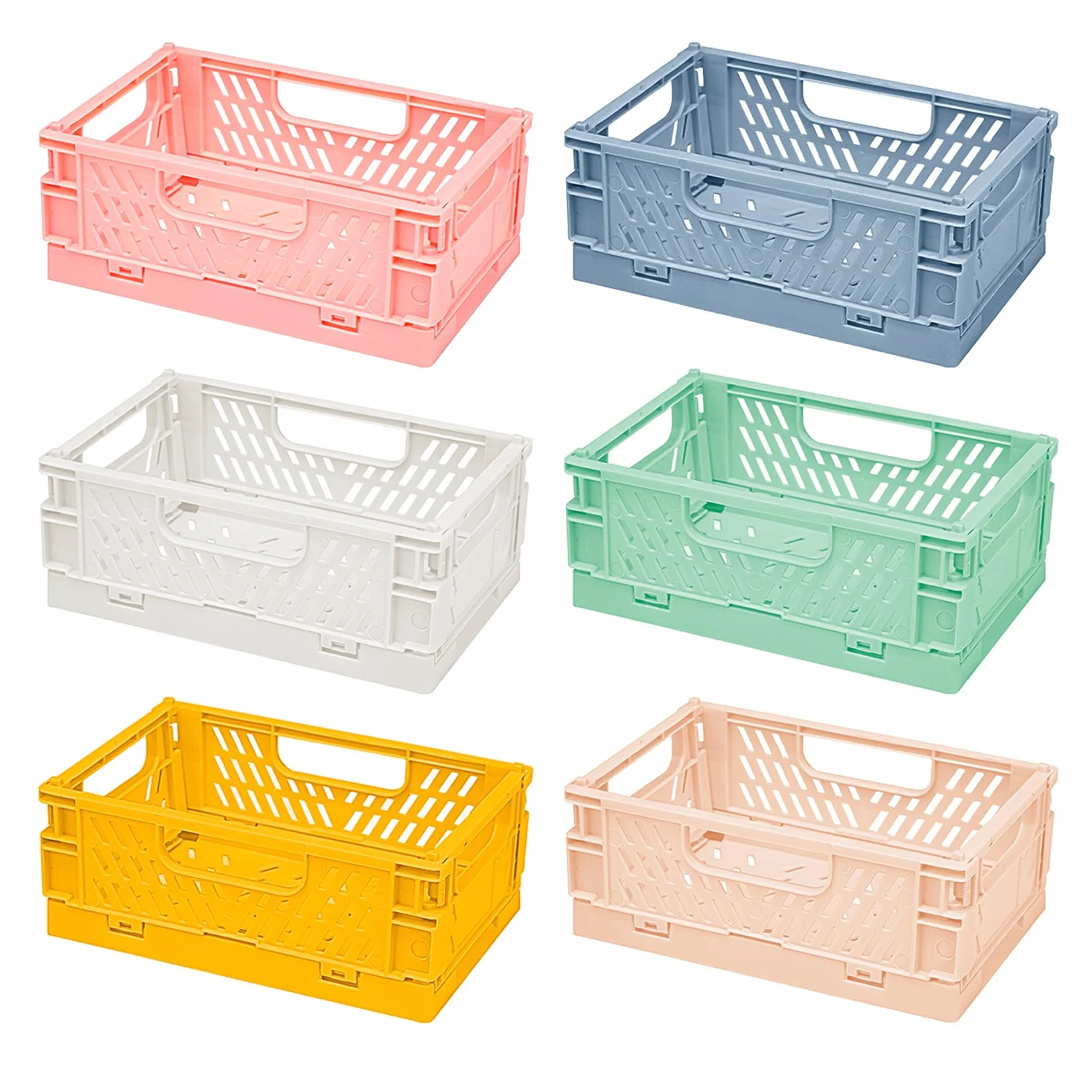 Guidre 6 Piezas Mini Cajas de Almacenamiento Plegable caja plegable pequeña unidades de cajas plegables pequeñas Cajas Almacenaje Plastico Portátil para Hogar, Cocina, Aula, Dormitorio, Baño, Oficina